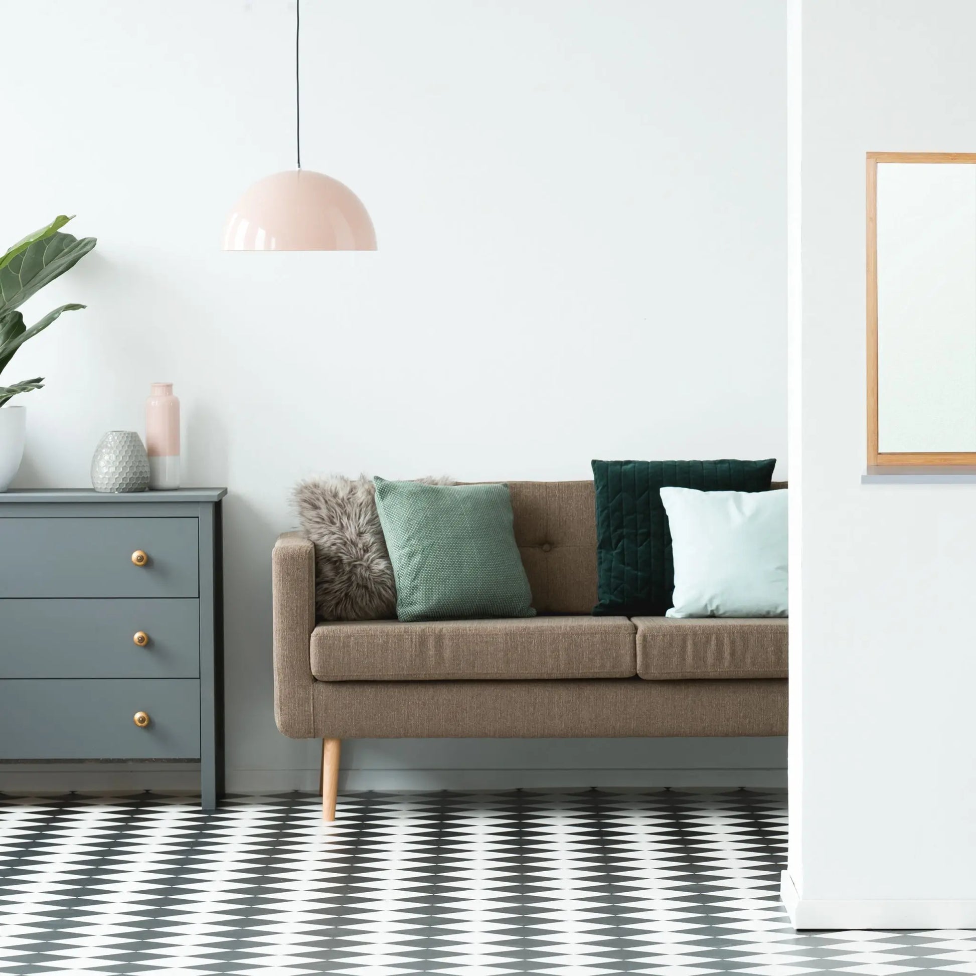 Wandspiegel mit Ablage Hellbraun-Silber-Grau von Relaxdays