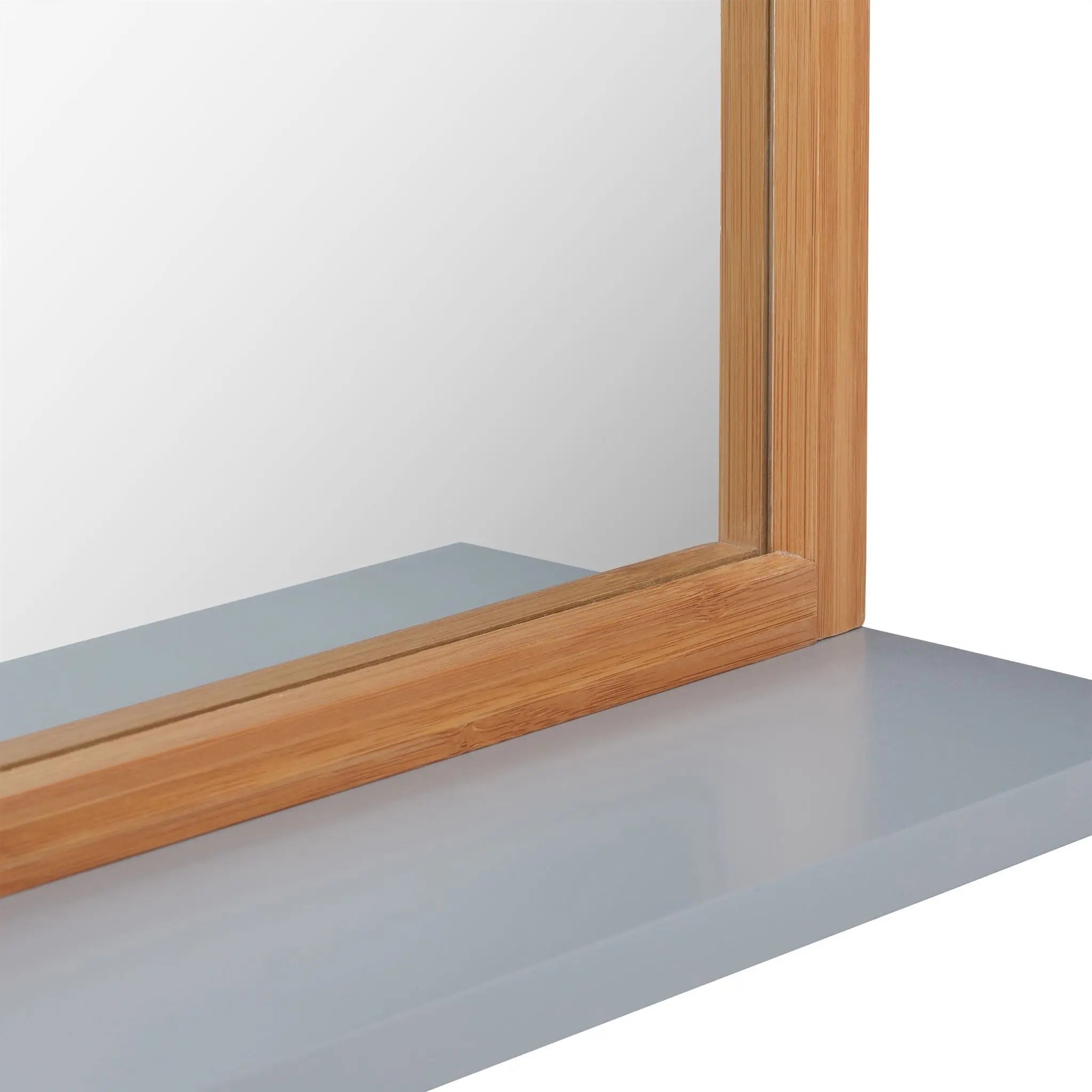 Wandspiegel mit Ablage Hellbraun-Silber-Grau von Relaxdays