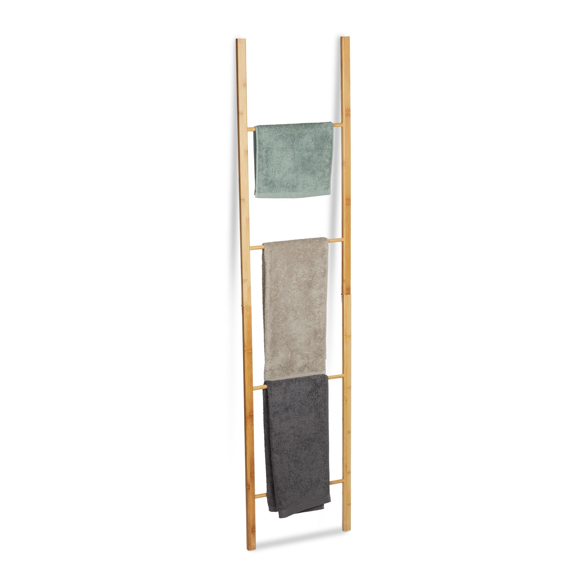 Handtuchleiter Bambus klappbar Hellbraun von Relaxdays