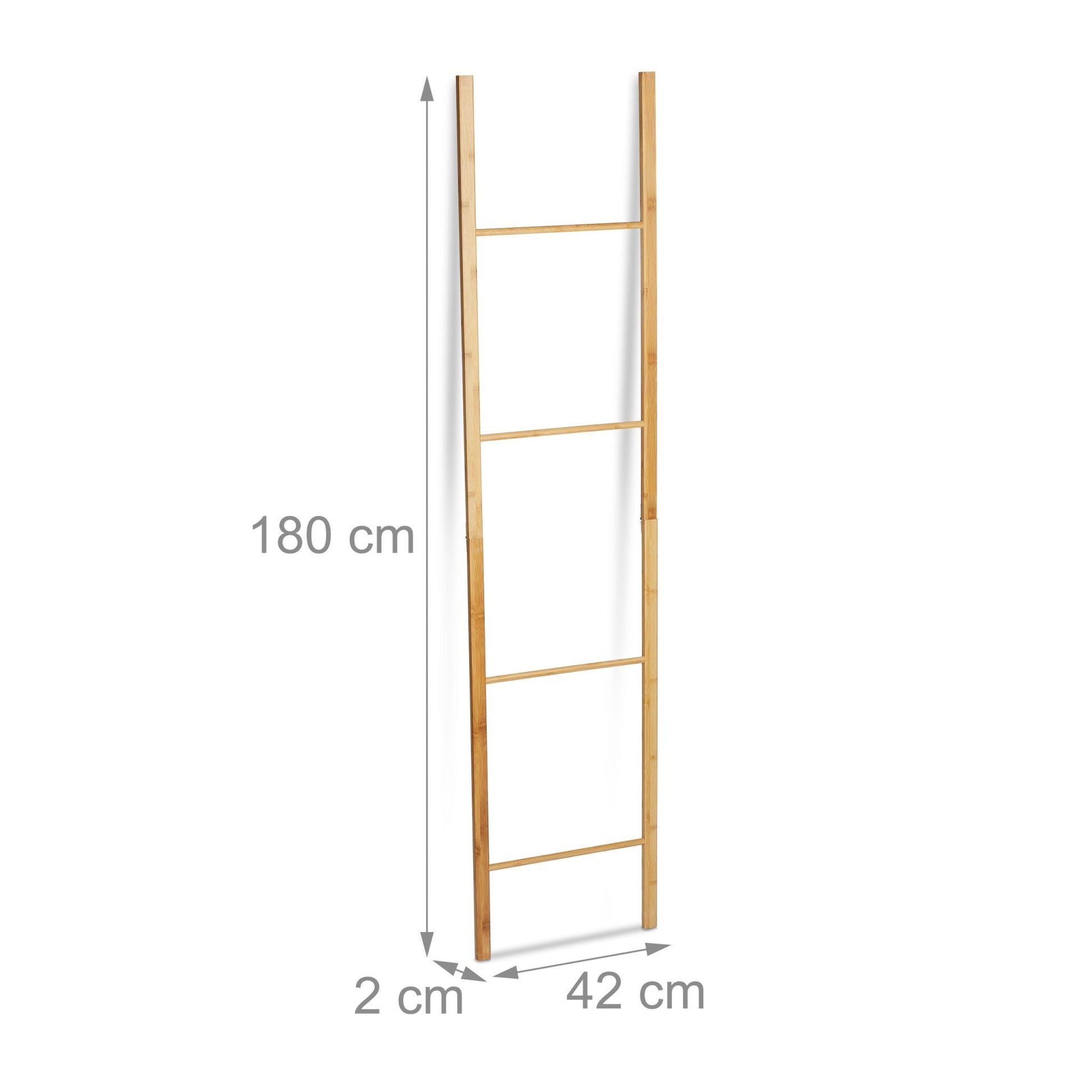 Handtuchleiter Bambus klappbar Hellbraun von Relaxdays