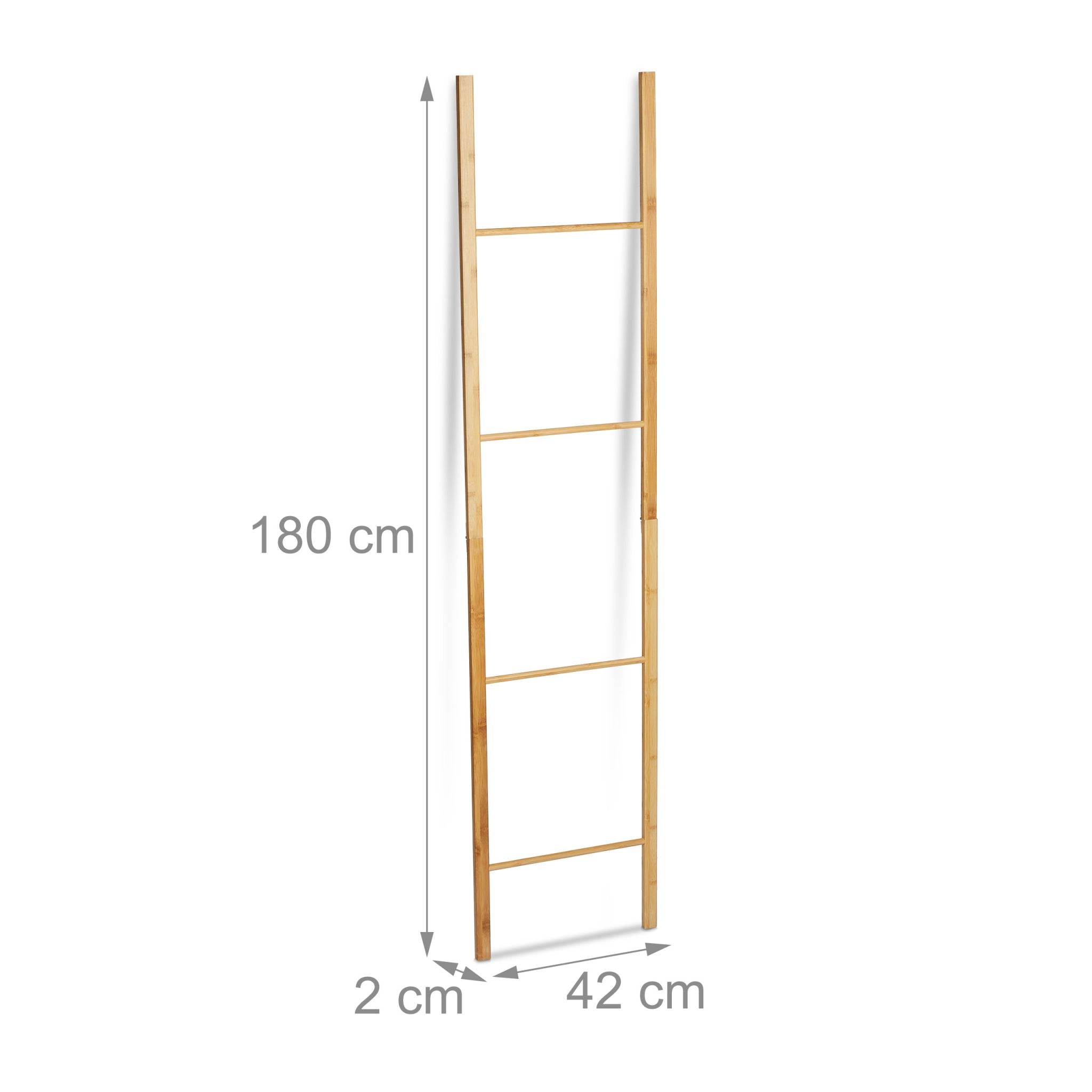 Handtuchleiter Bambus klappbar Hellbraun von Relaxdays