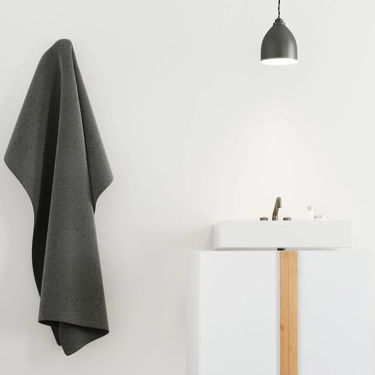 Waschbeckenunterschrank Weiss Weiss-Hellbraun von Relaxdays