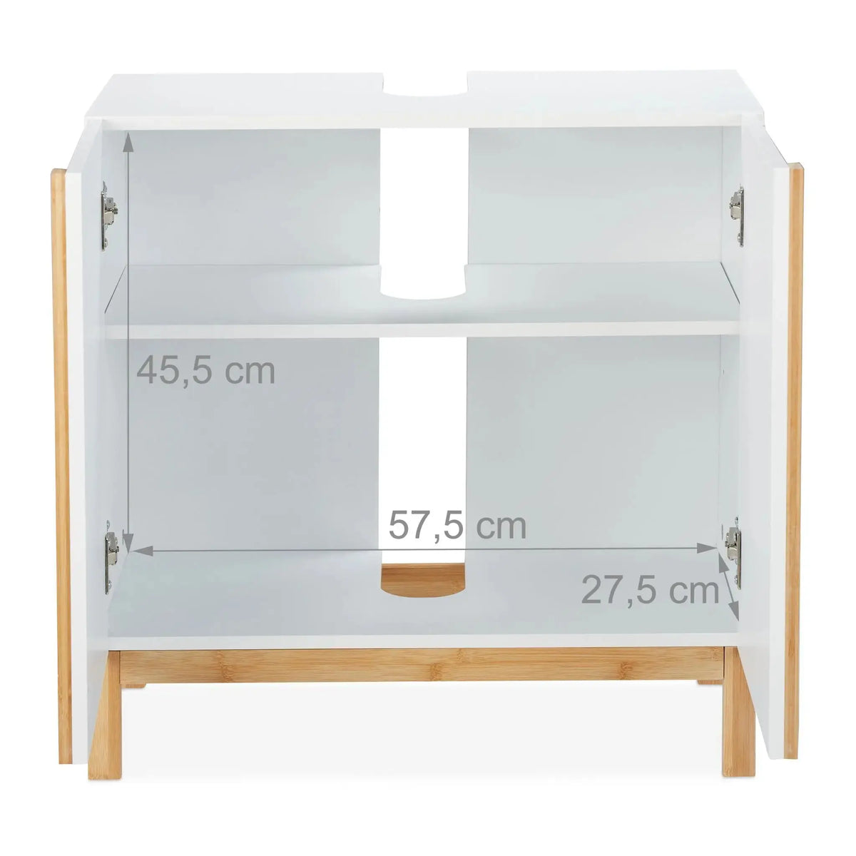 Waschbeckenunterschrank Weiss Weiss-Hellbraun von Relaxdays