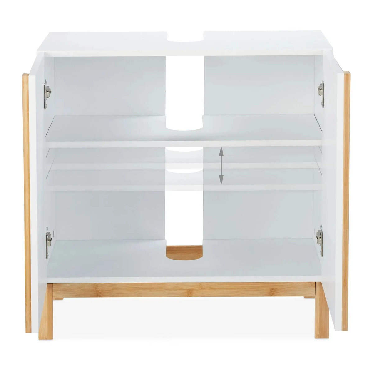 Waschbeckenunterschrank Weiss Weiss-Hellbraun von Relaxdays