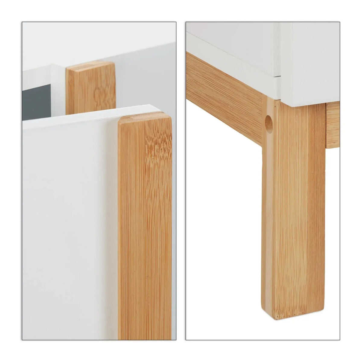 Waschbeckenunterschrank Weiss Weiss-Hellbraun von Relaxdays