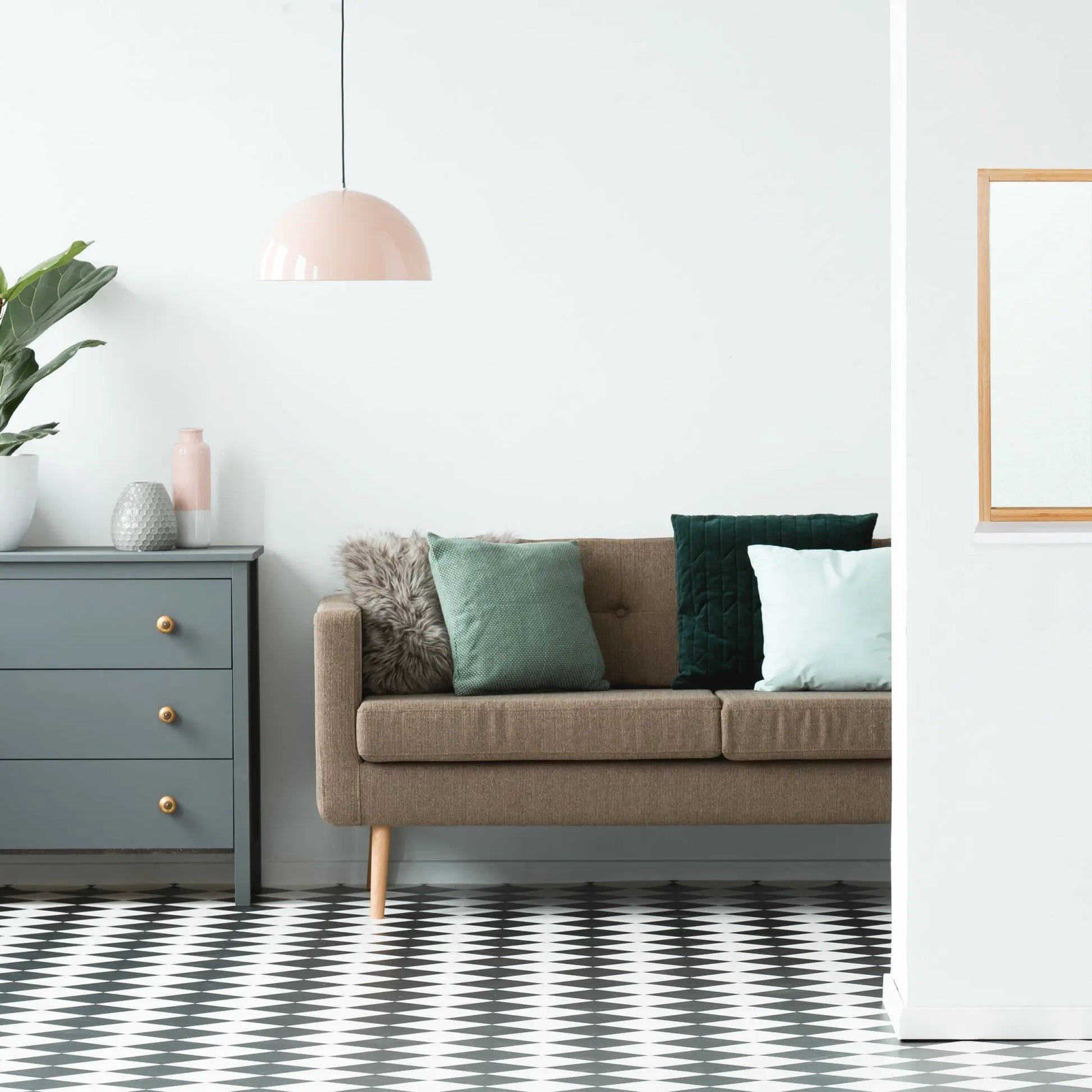 Wandspiegel mit Ablage in Weiss Hellbraun-Silber von Relaxdays