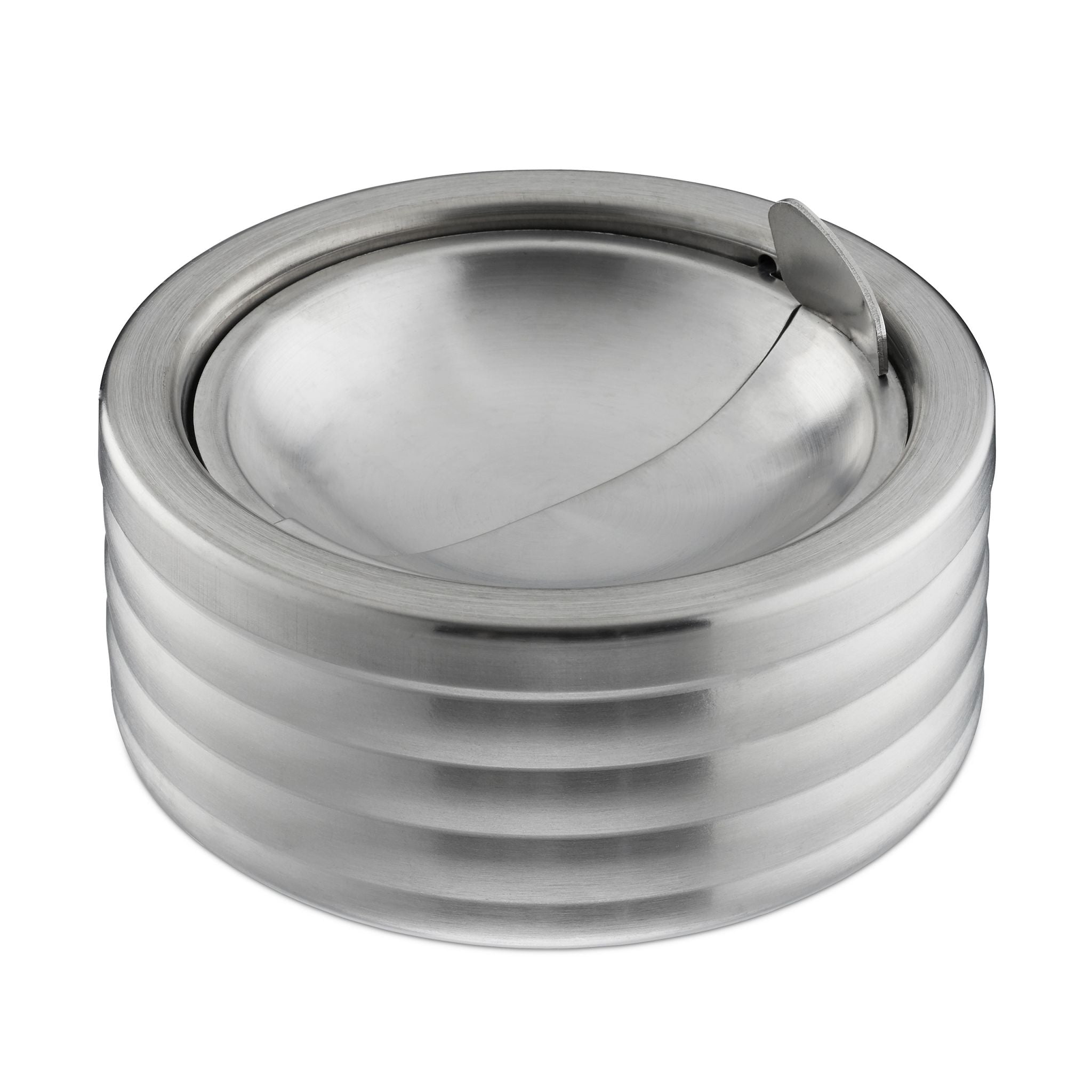 Windaschenbecher mit Deckel Silber von Relaxdays