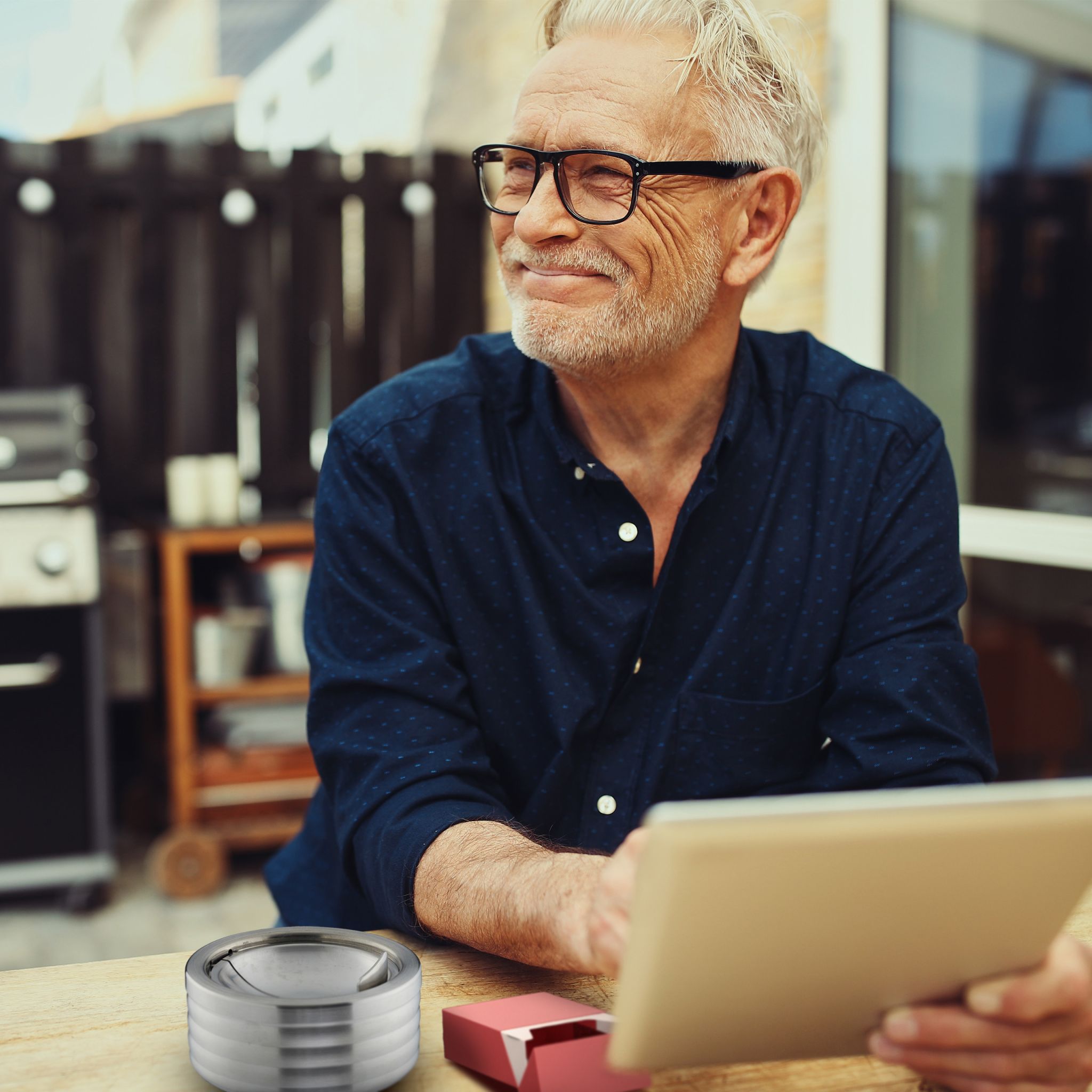Windaschenbecher mit Deckel Silber von Relaxdays