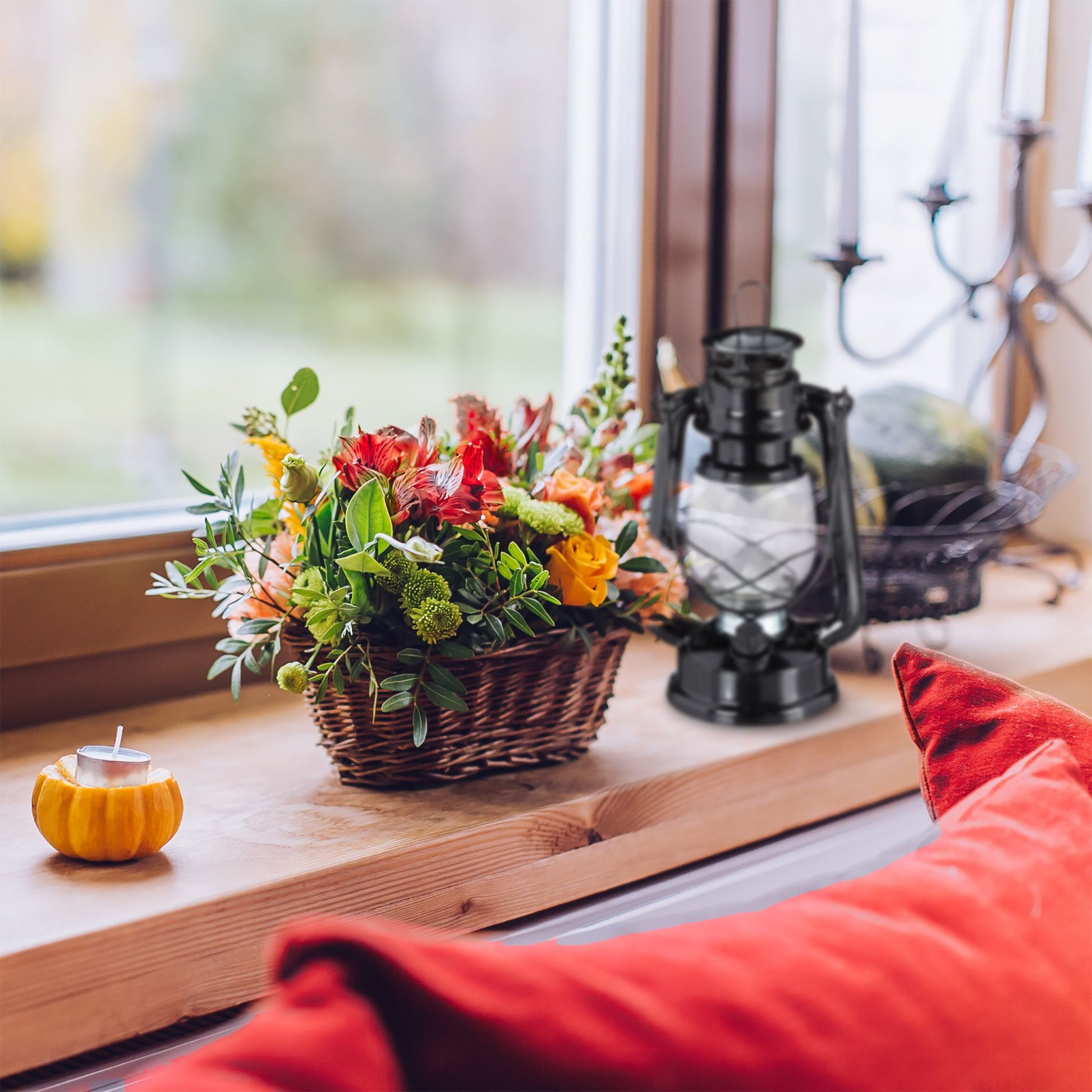 Sturmlaterne LED Schwarz-Transparent von Relaxdays
