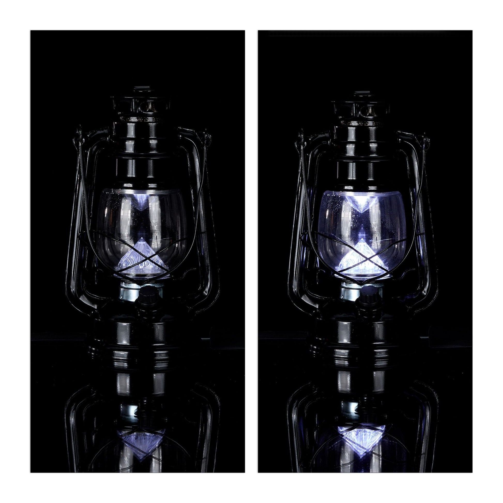 Sturmlaterne LED Schwarz-Transparent von Relaxdays