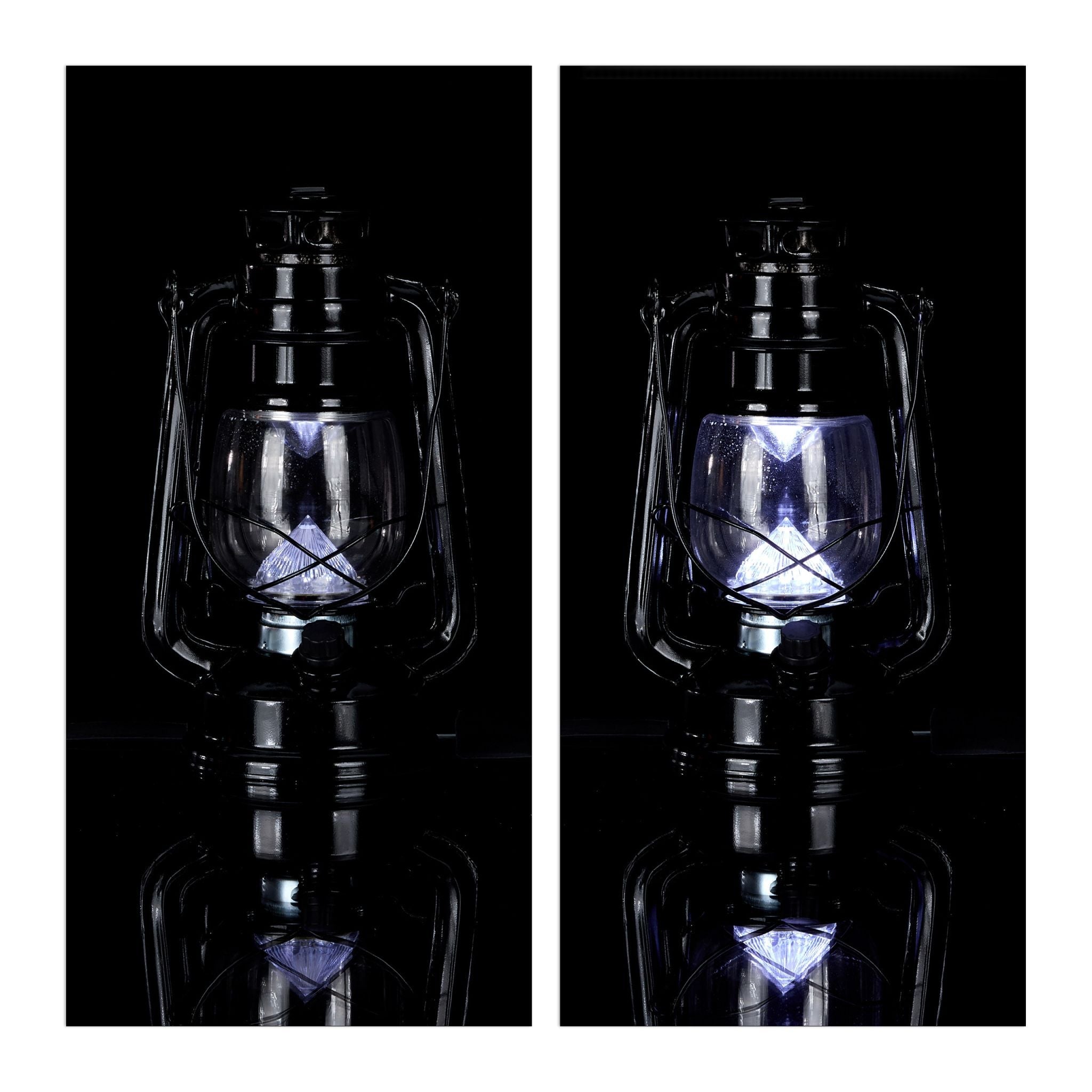 Sturmlaterne LED Schwarz-Transparent von Relaxdays