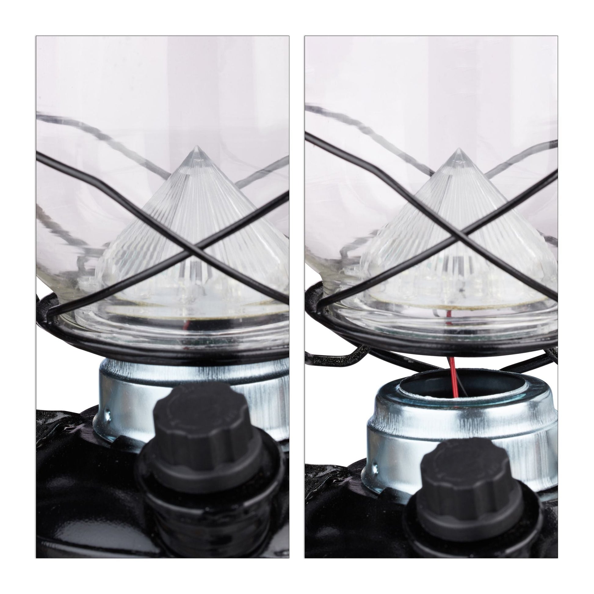 Sturmlaterne LED Schwarz-Transparent von Relaxdays