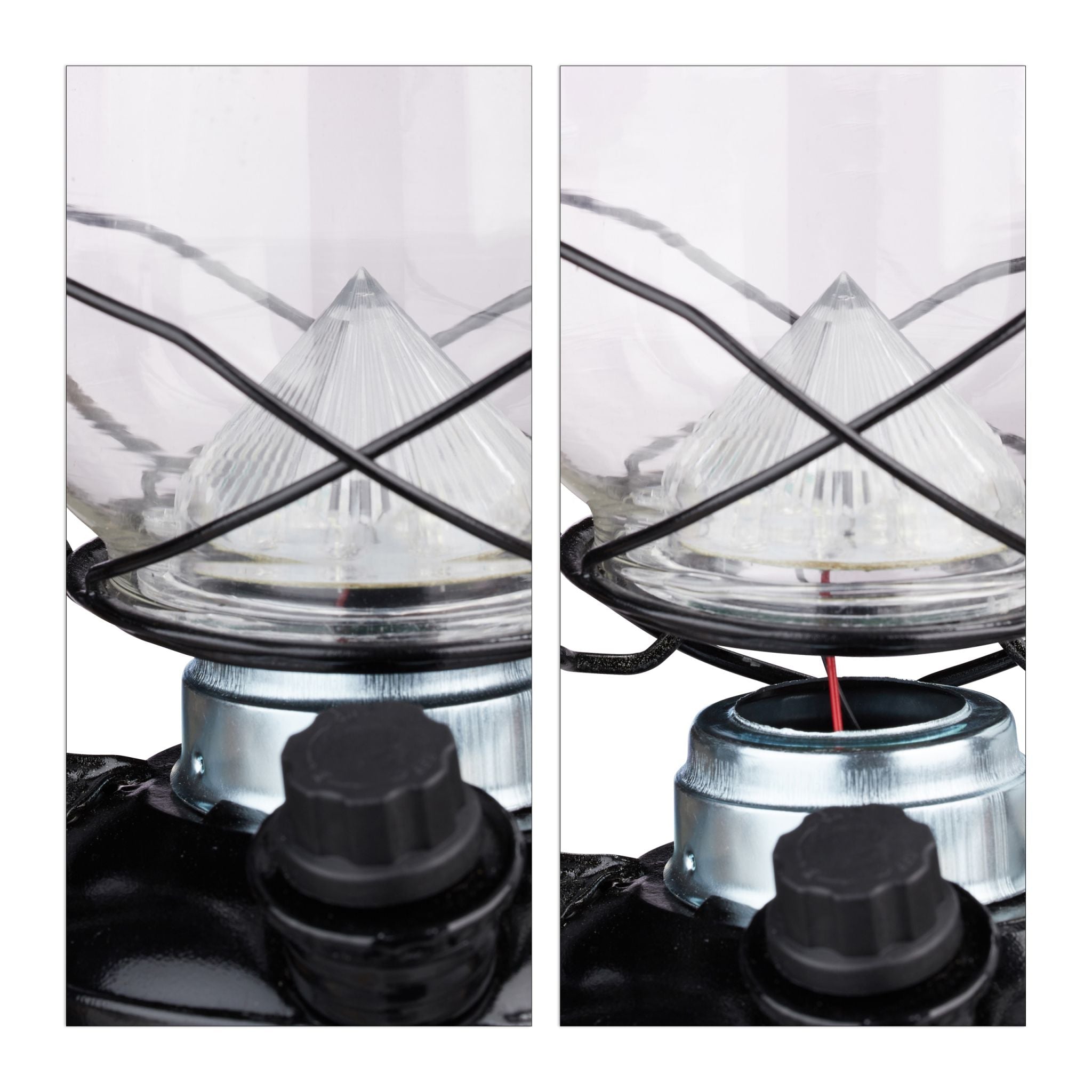 Sturmlaterne LED Schwarz-Transparent von Relaxdays