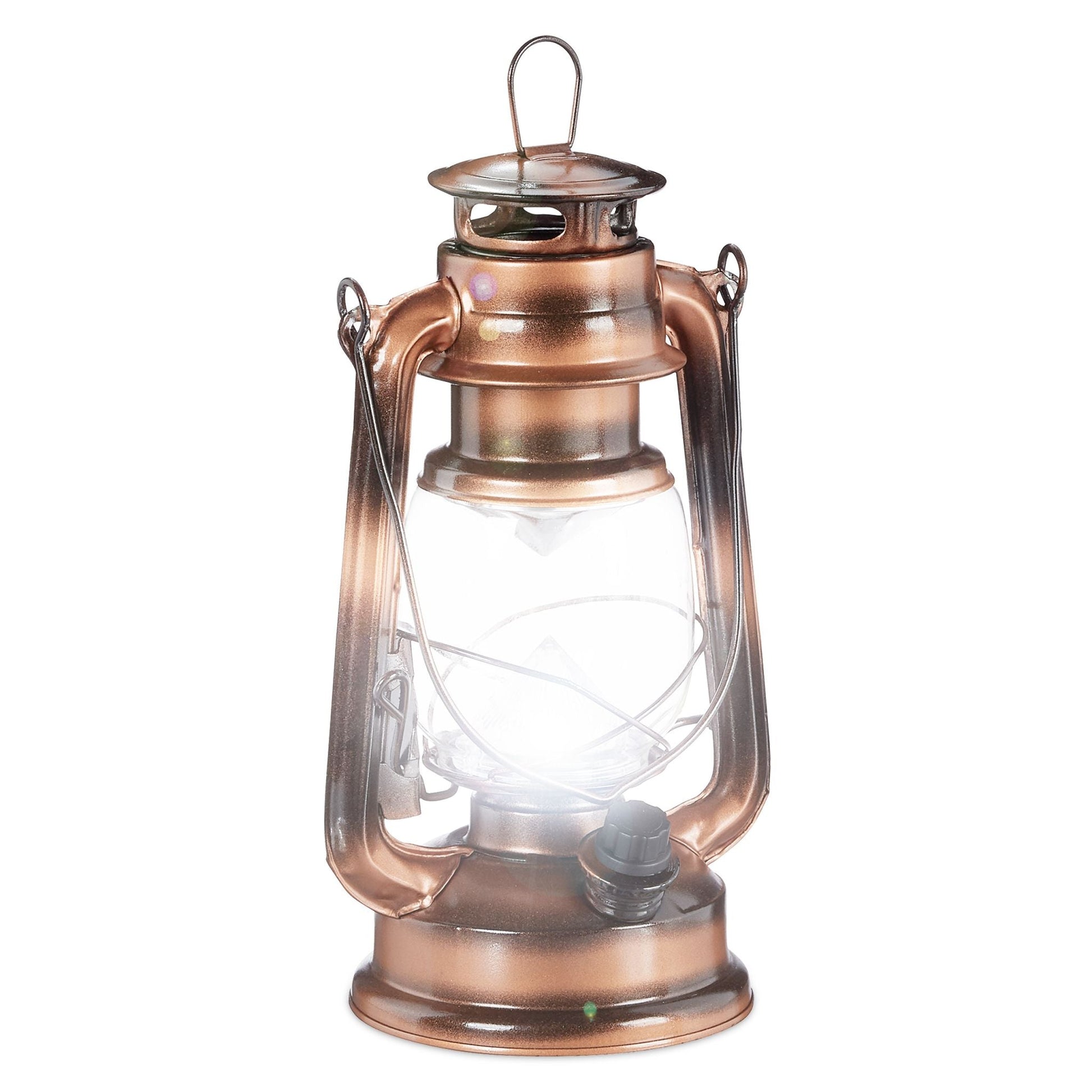 Sturmlaterne LED Kupfer-Transparent von Relaxdays