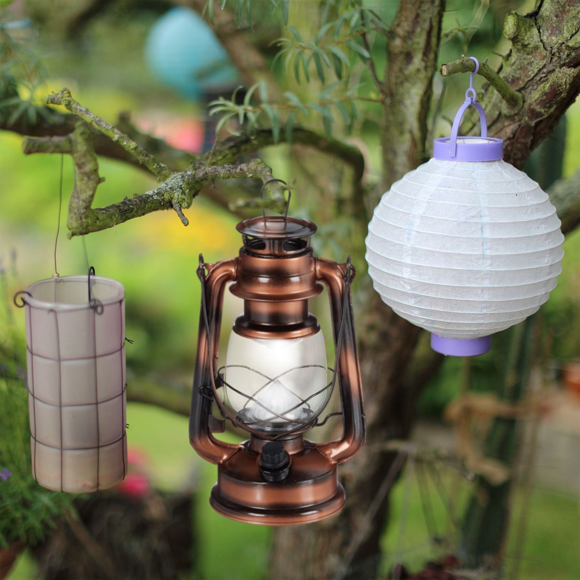 Sturmlaterne LED Kupfer-Transparent von Relaxdays
