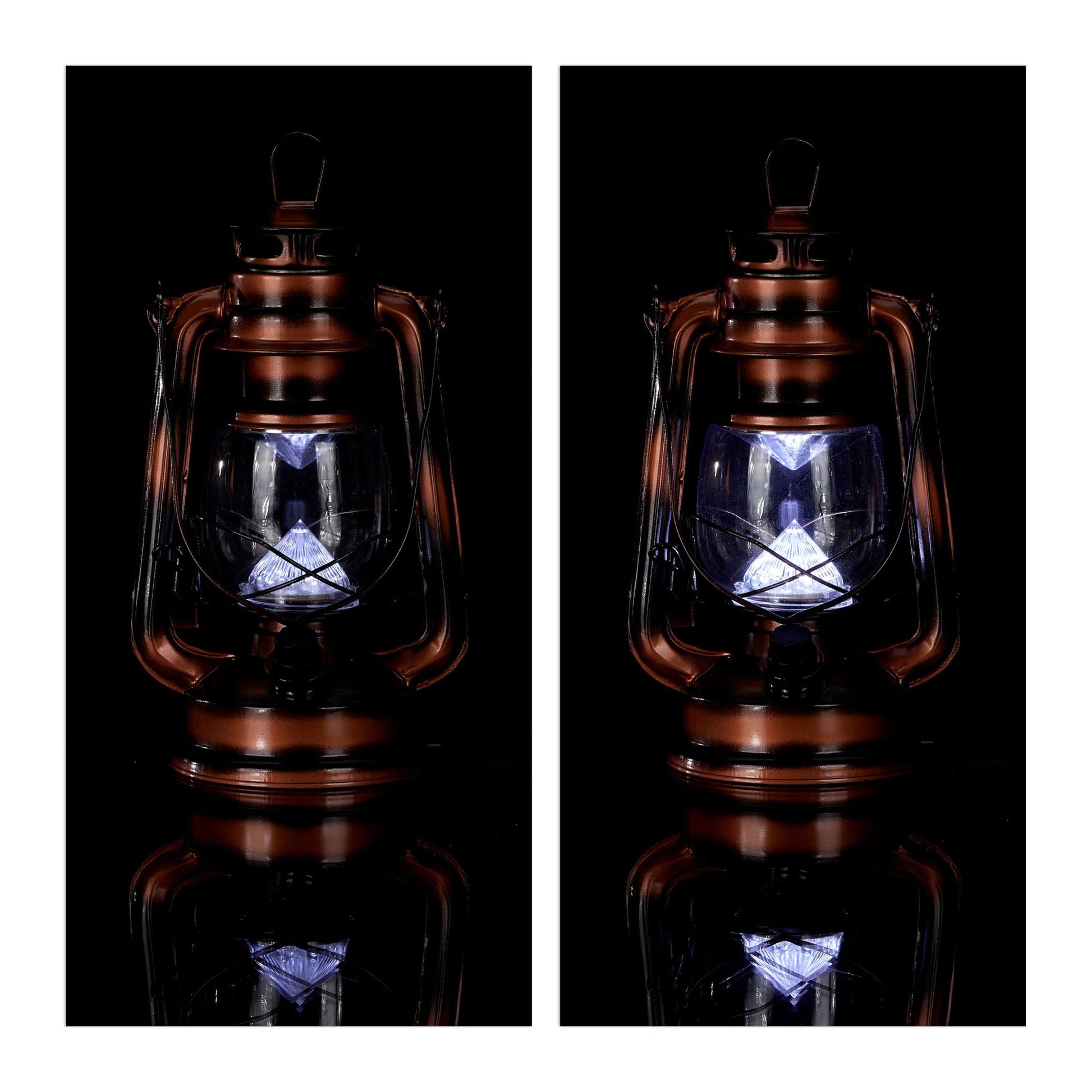 Sturmlaterne LED Kupfer-Transparent von Relaxdays