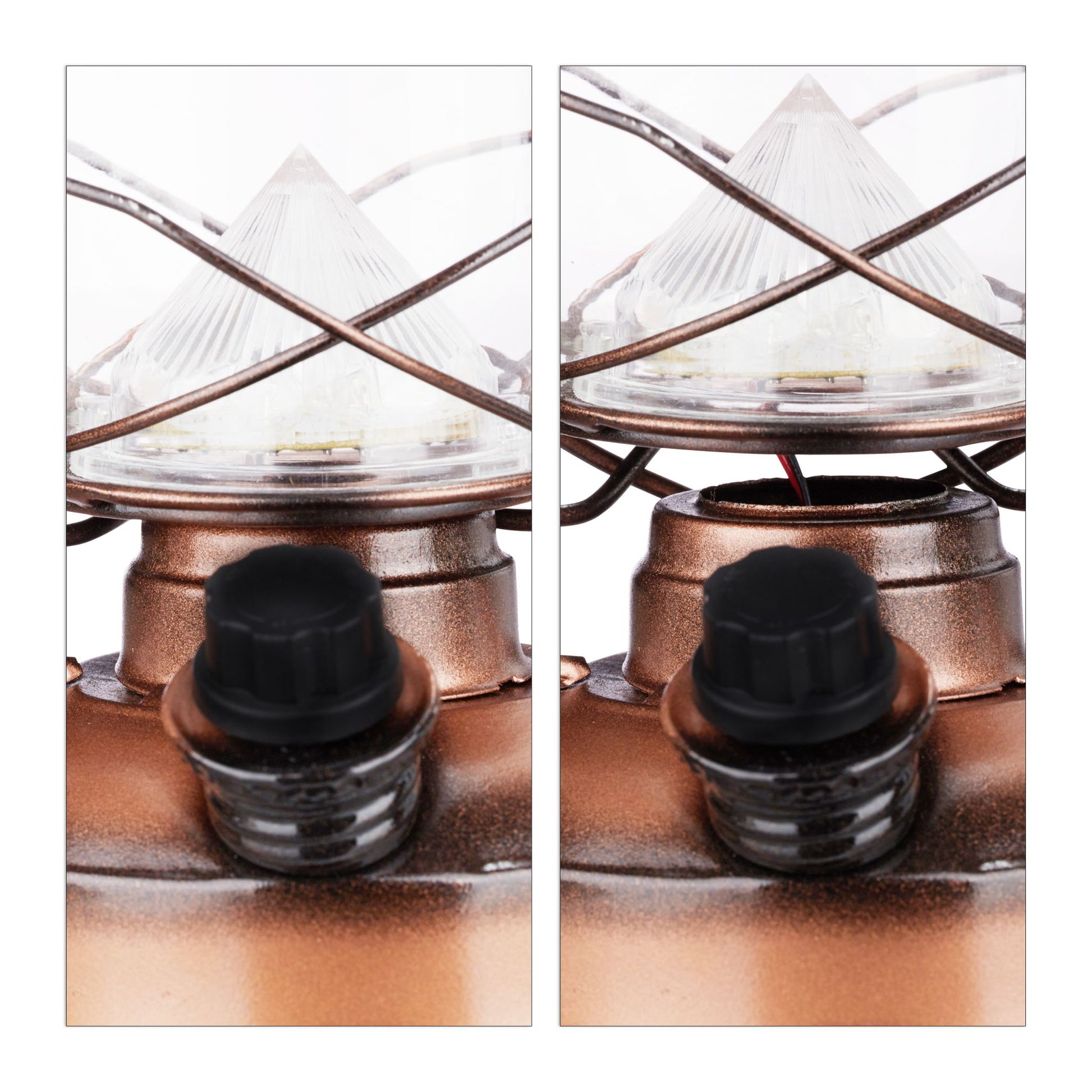Sturmlaterne LED Kupfer-Transparent von Relaxdays