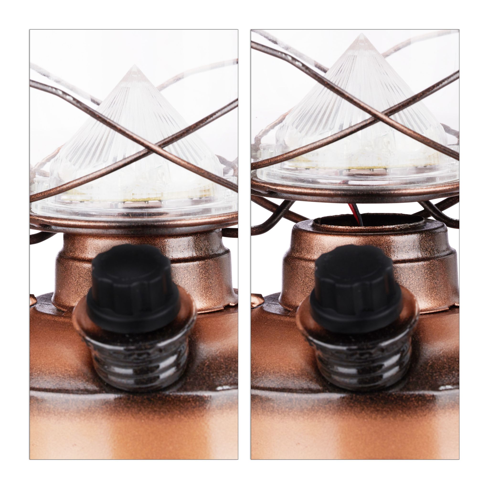 Sturmlaterne LED Kupfer-Transparent von Relaxdays