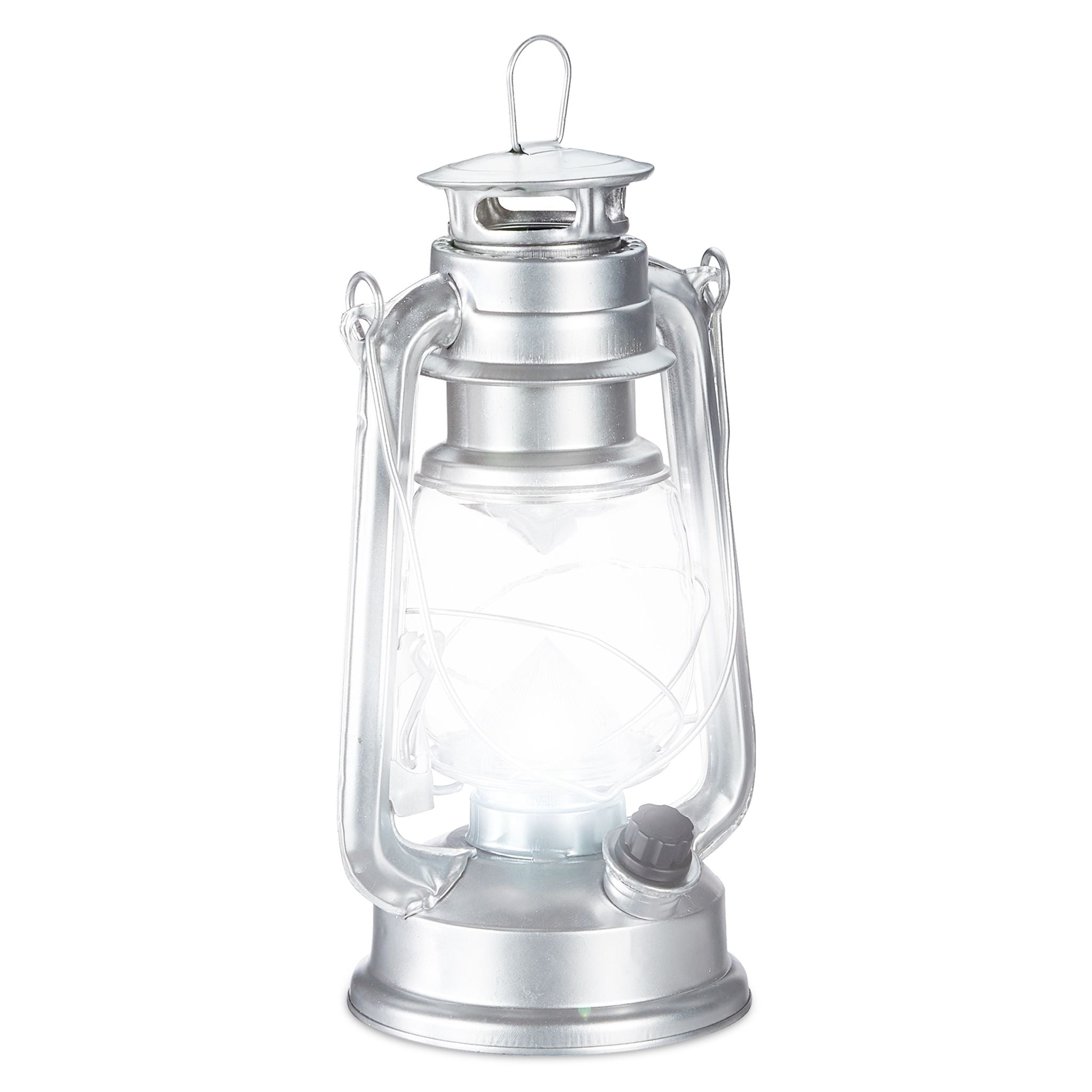 Sturmlaterne LED Silber-Transparent von Relaxdays