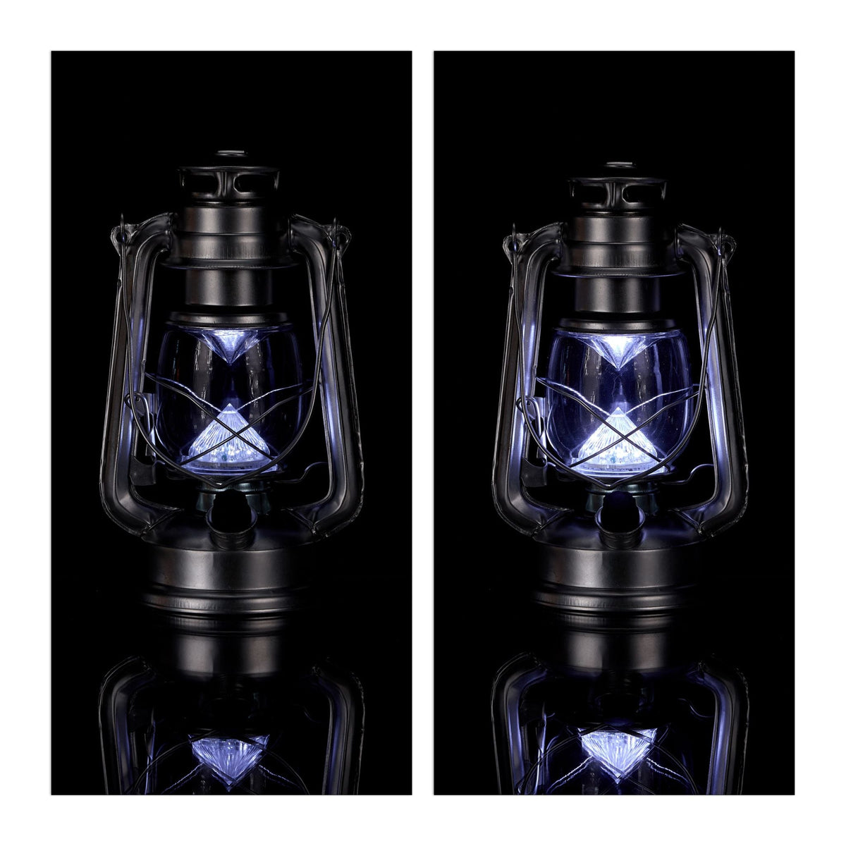 Sturmlaterne LED Silber-Transparent von Relaxdays