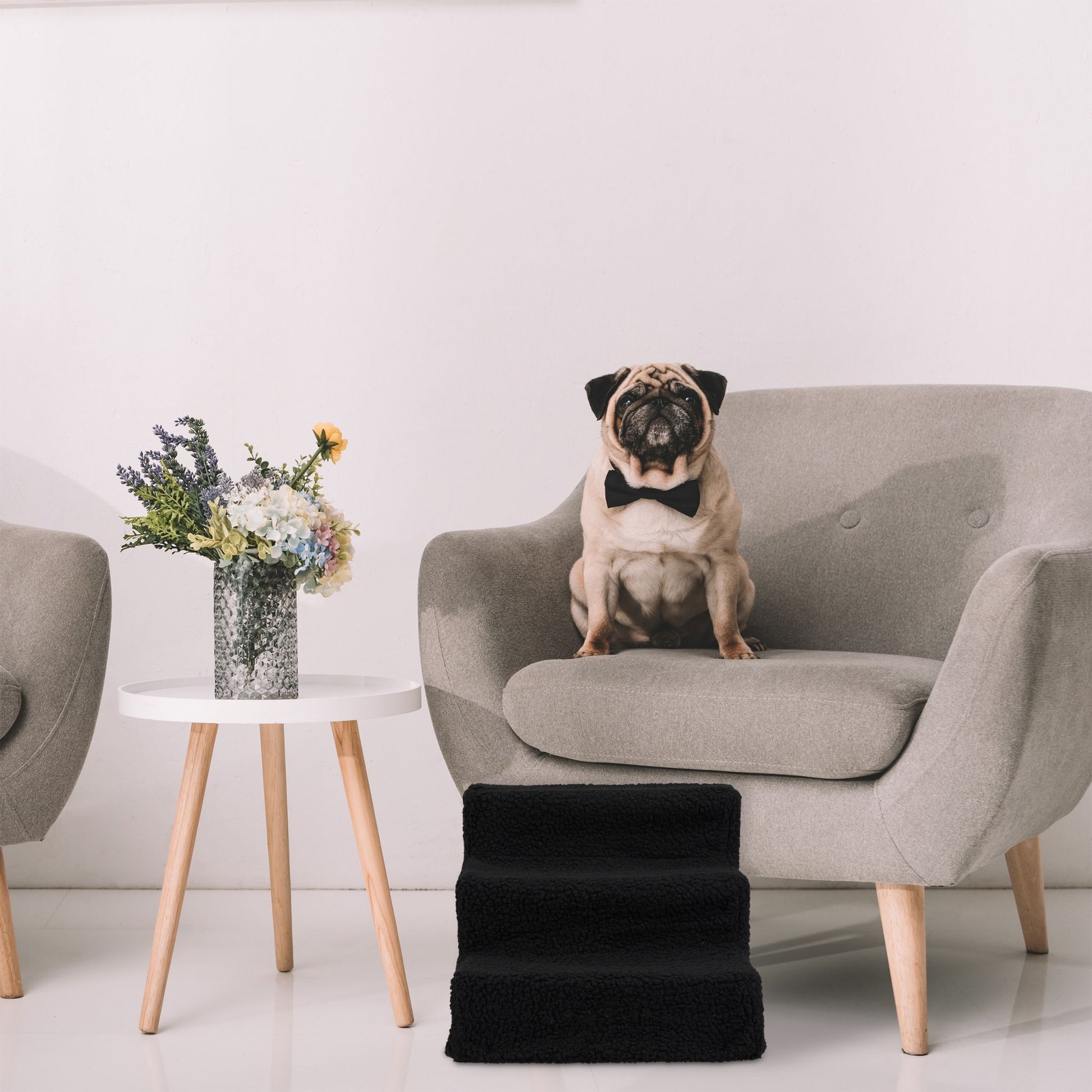 Hundetreppe 3 Stufen Grau von Relaxdays