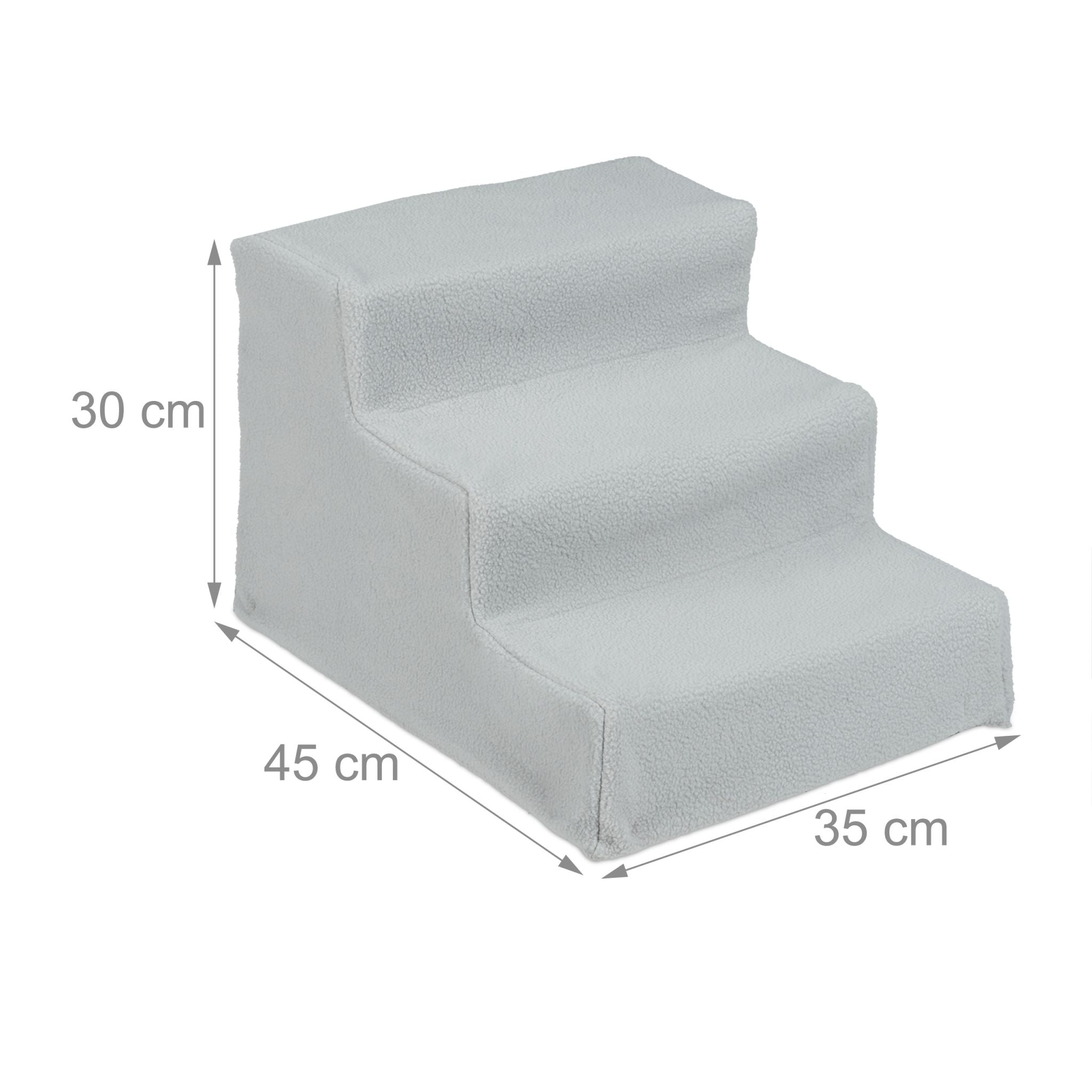 Hundetreppe 3 Stufen Grau von Relaxdays
