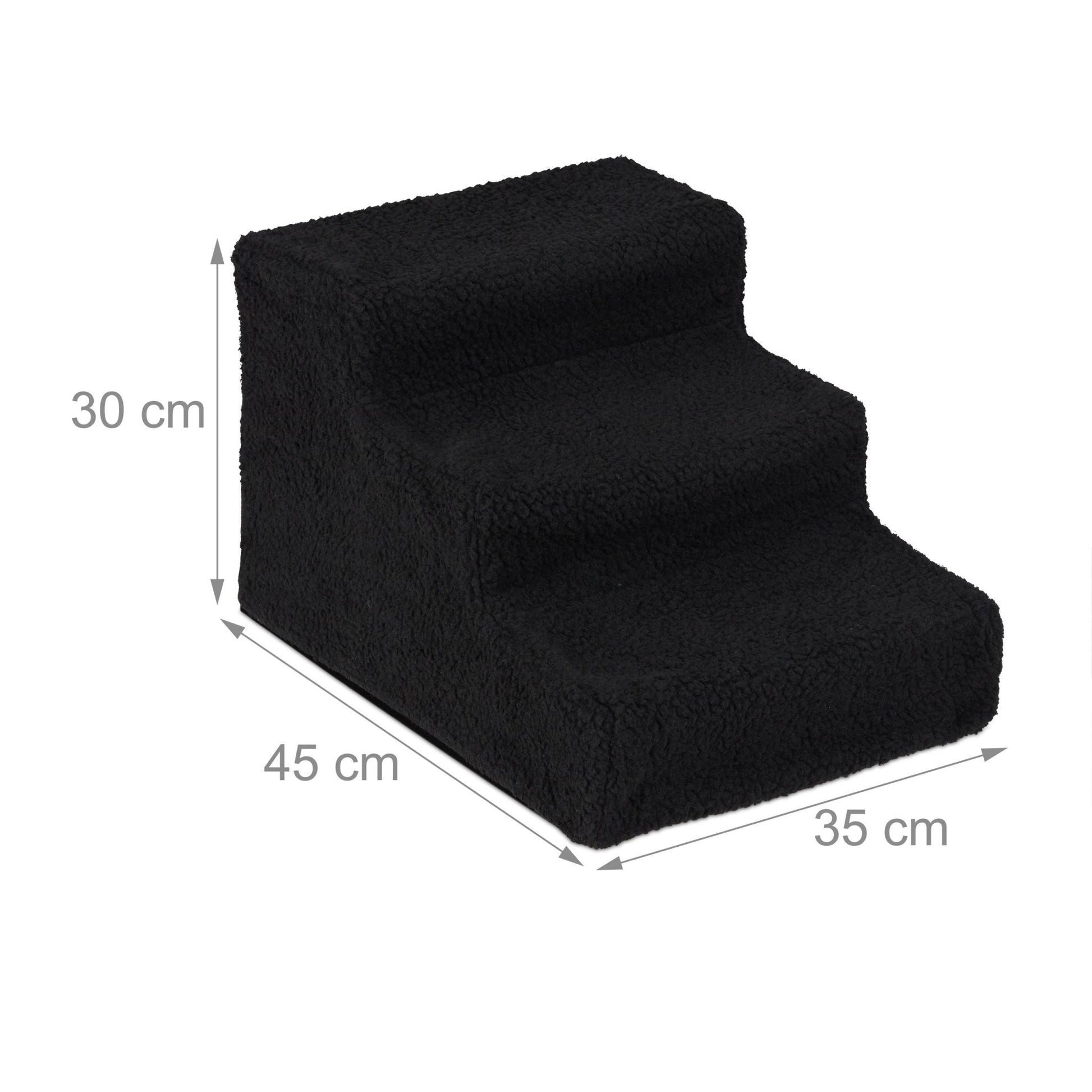 Hundetreppe 3 Stufen Schwarz von Relaxdays
