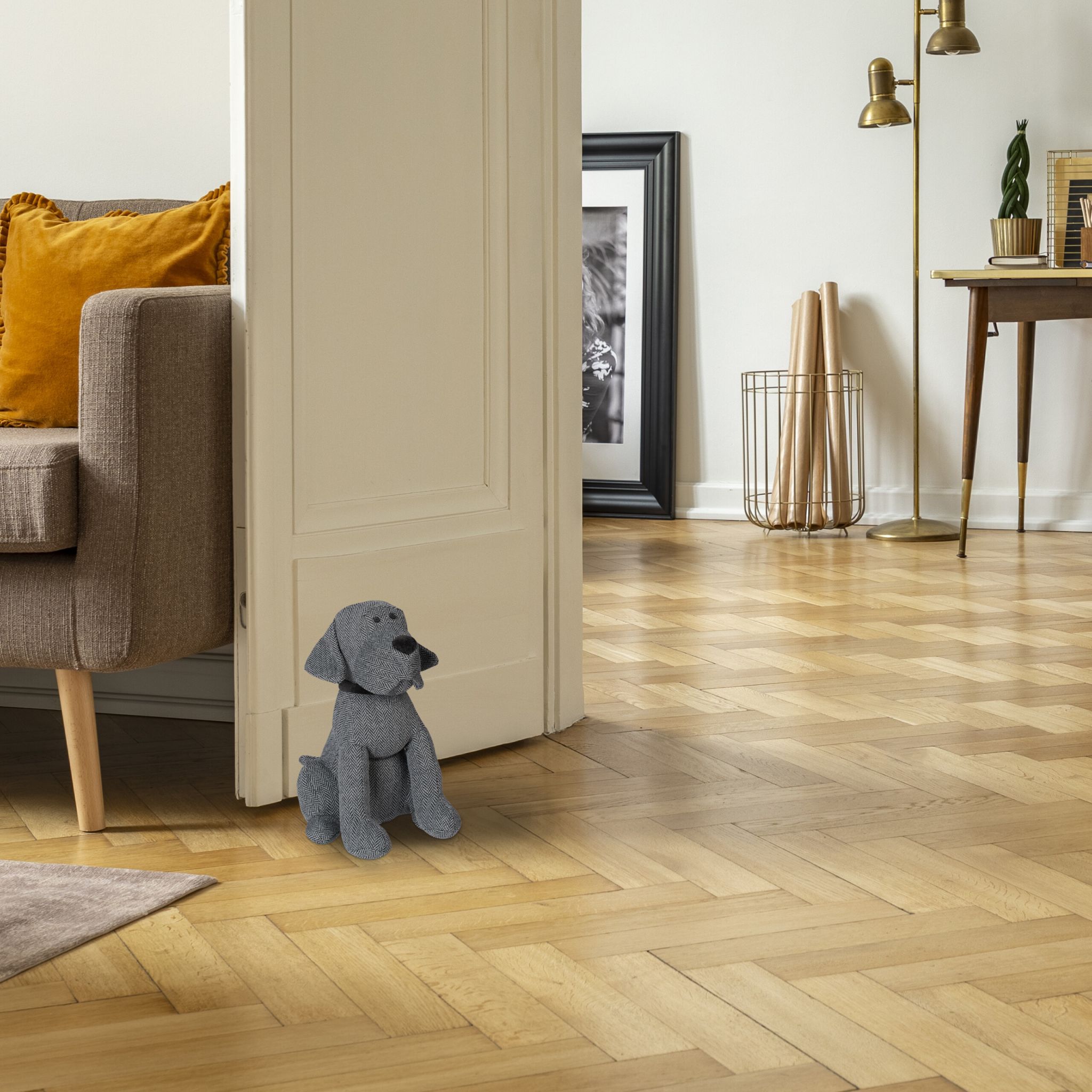 Türstopper Hund Schwarz-Grau von Relaxdays