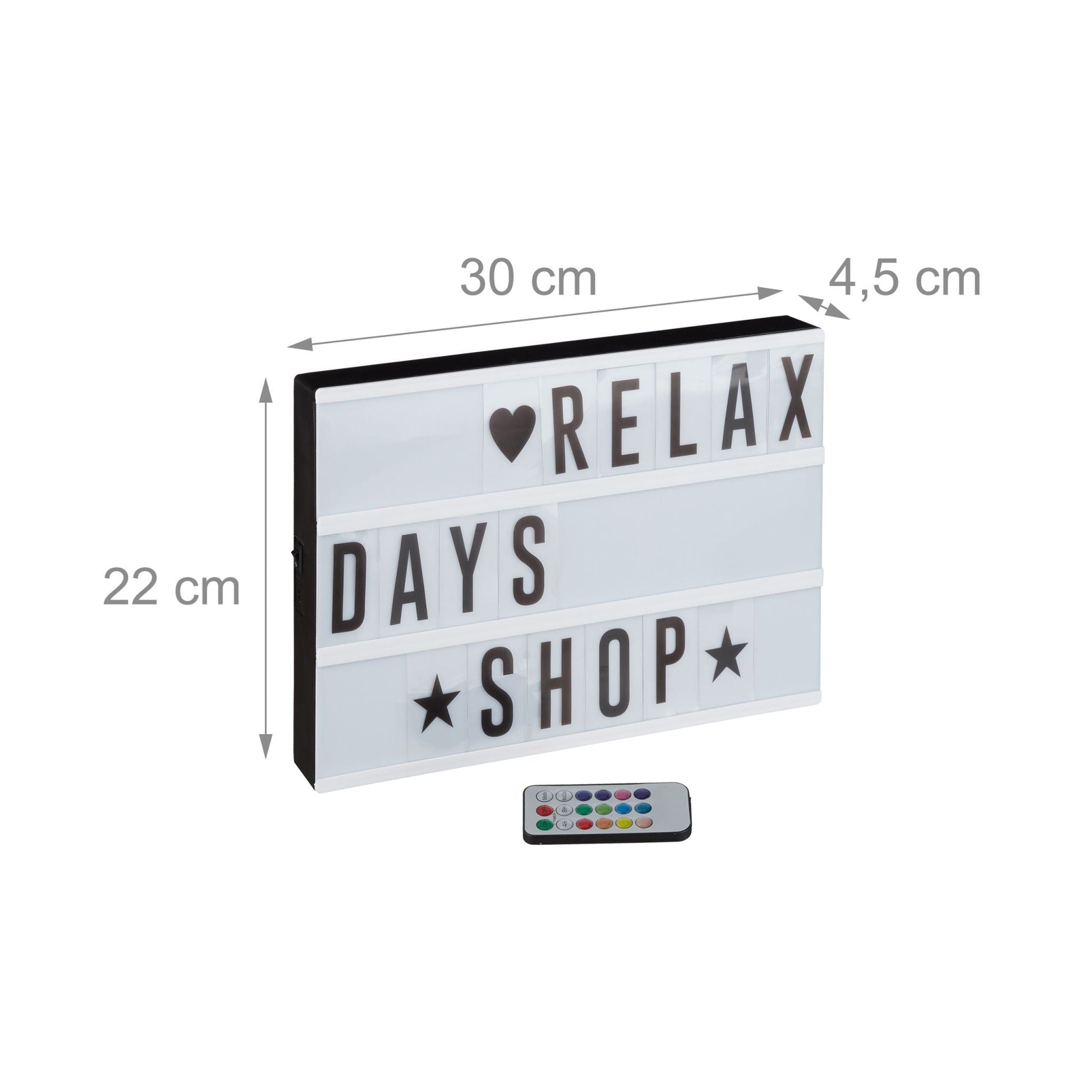 Lightbox mit Farbwechsel Weiss-Schwarz von Relaxdays
