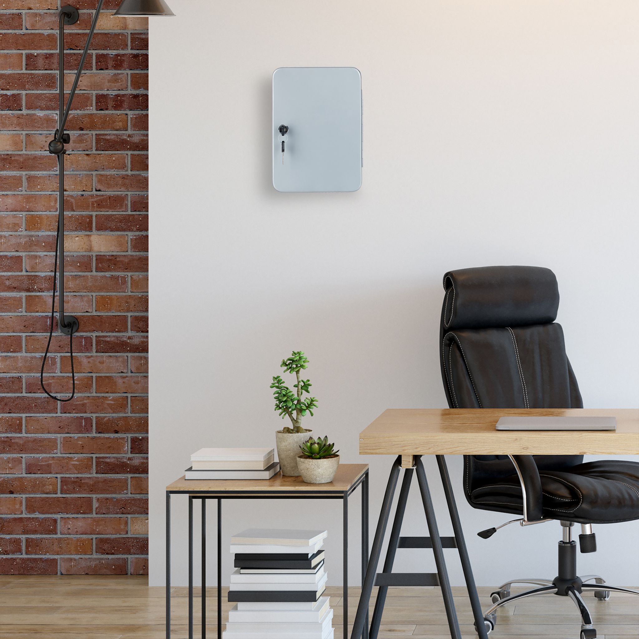 Schlüsselkasten Metall abschliessbar Silber-Grau von Relaxdays