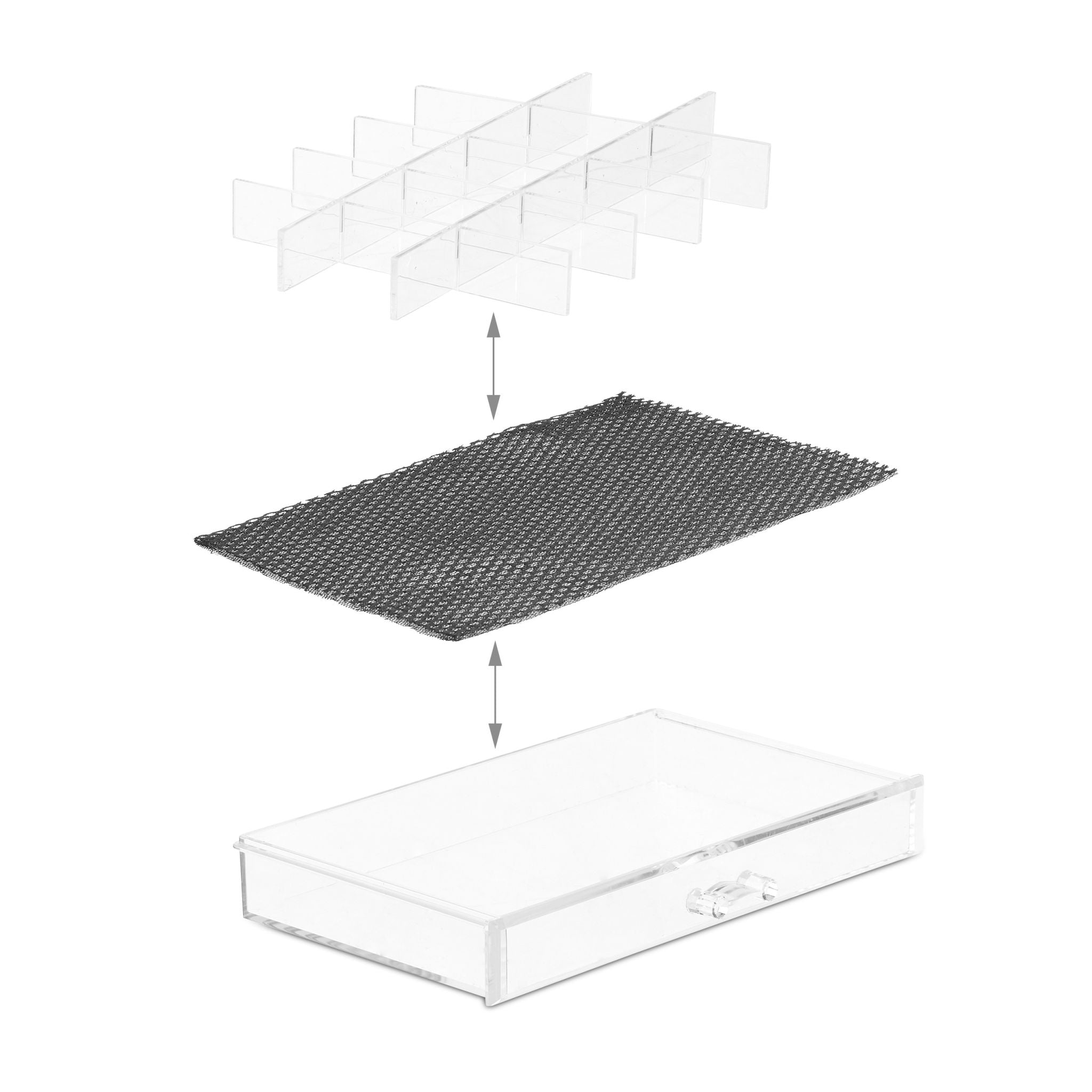 Make up Organizer mit Schubladen Schwarz-Transparent von Relaxdays