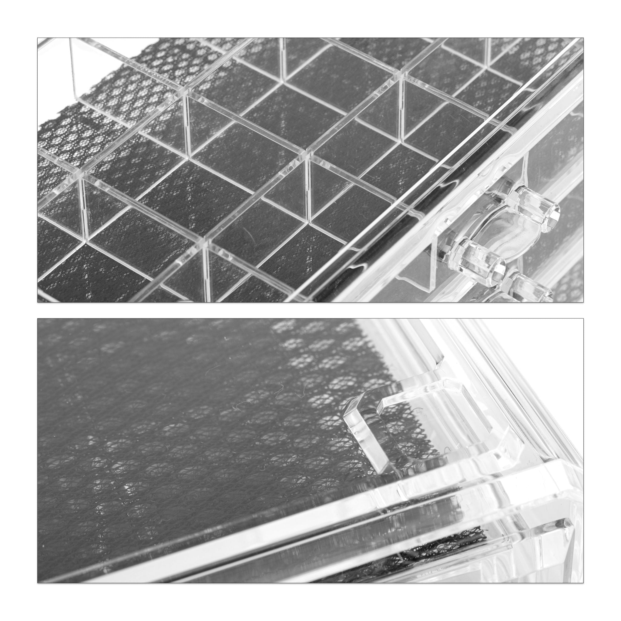 Make up Organizer mit Schubladen Schwarz-Transparent von Relaxdays