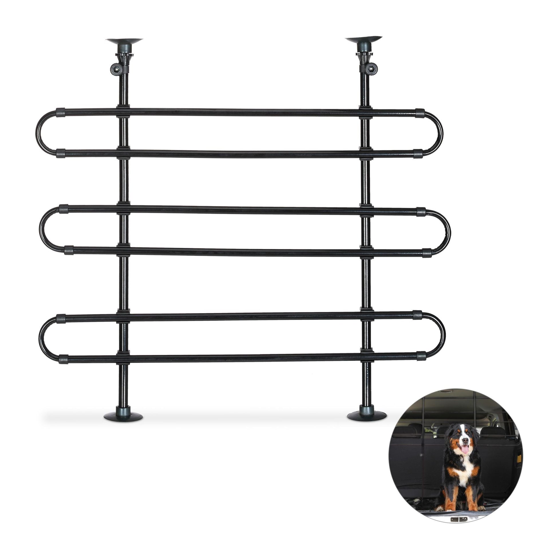 Hundegitter Auto Schwarz von Relaxdays
