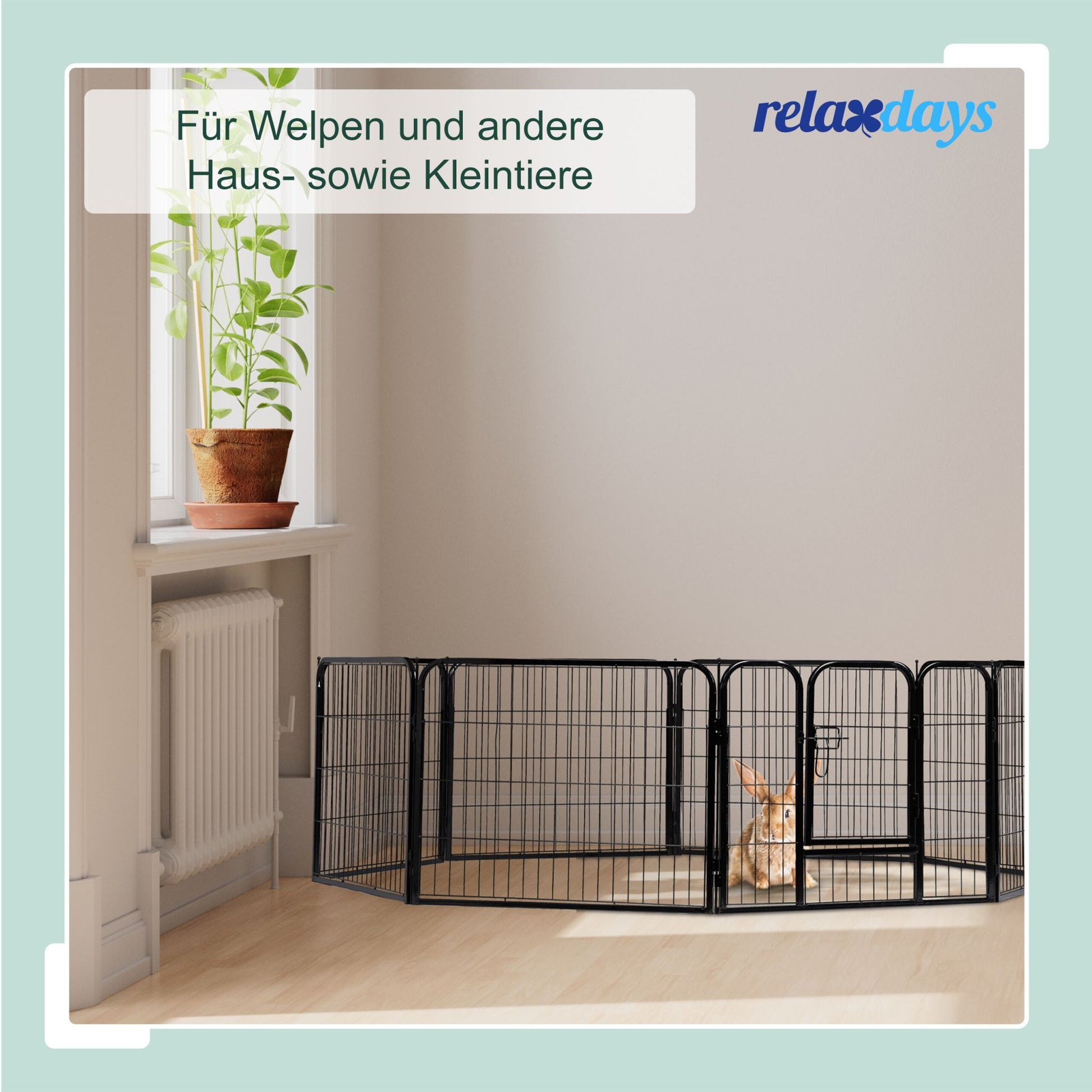 Welpenauslauf Grösse M-XXL Schwarz von Relaxdays