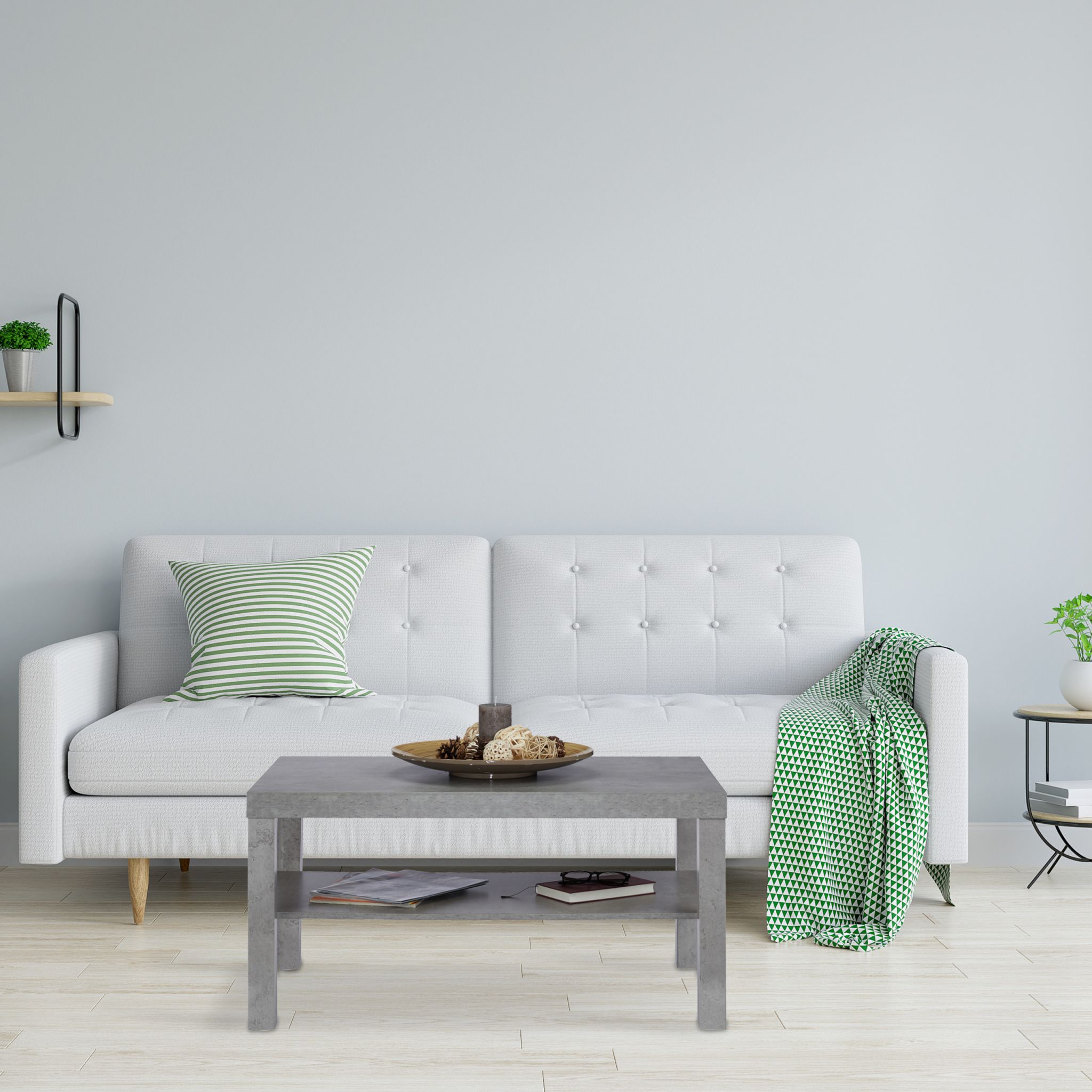 Couchtisch in Betonoptik Grau von Relaxdays