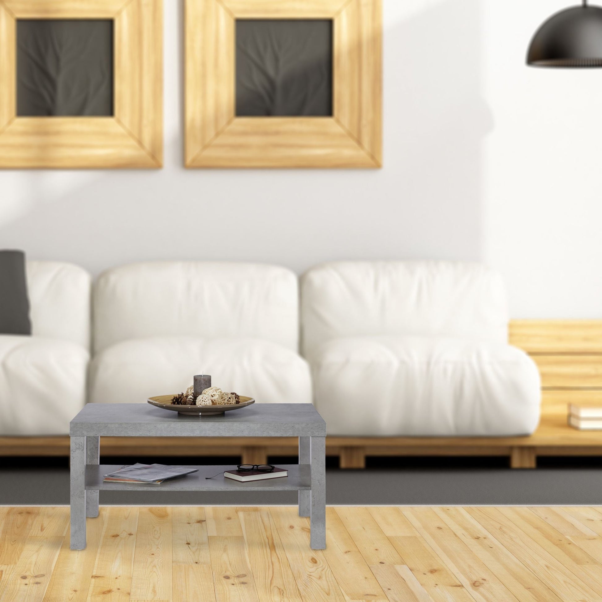 Couchtisch in Betonoptik Grau von Relaxdays