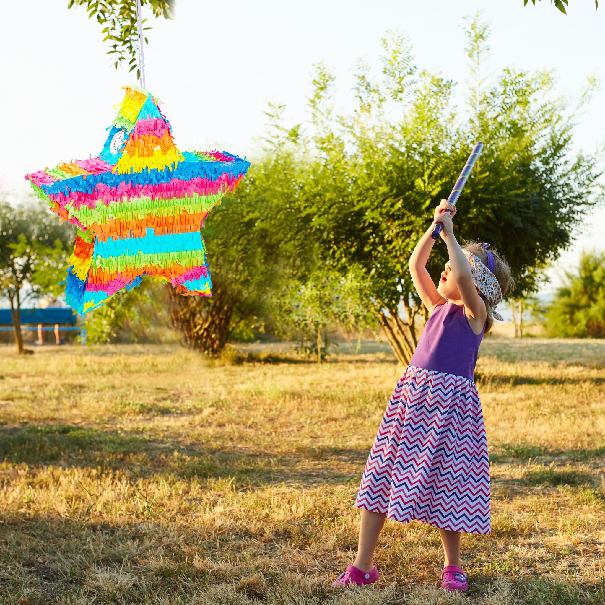 Pinata Stern bunt Gelb-Pink-Türkis von Relaxdays