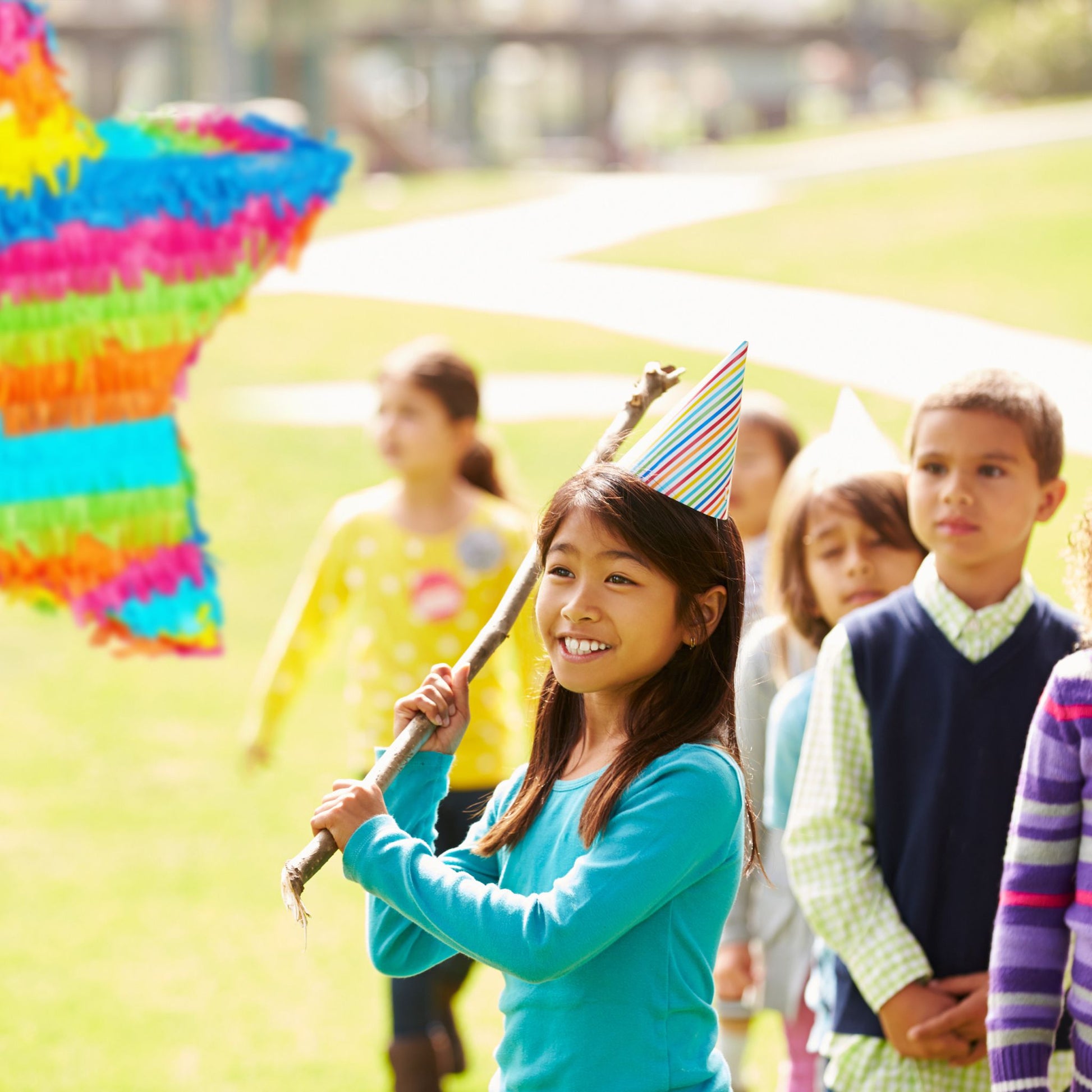 Pinata Stern bunt Gelb-Pink-Türkis von Relaxdays