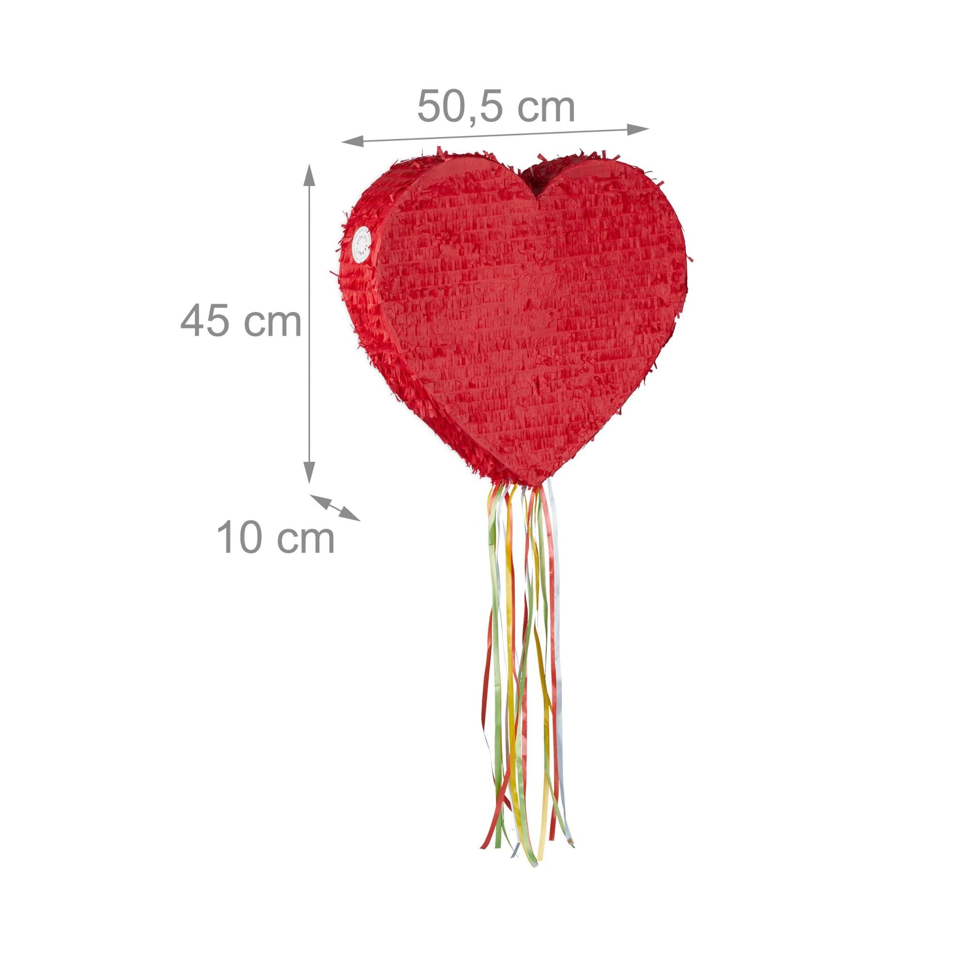 Pinata Herz Gelb-Rot-Silber von Relaxdays