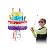 Pinata Geburtstag Torte Weiss-Gelb-Lila von Relaxdays