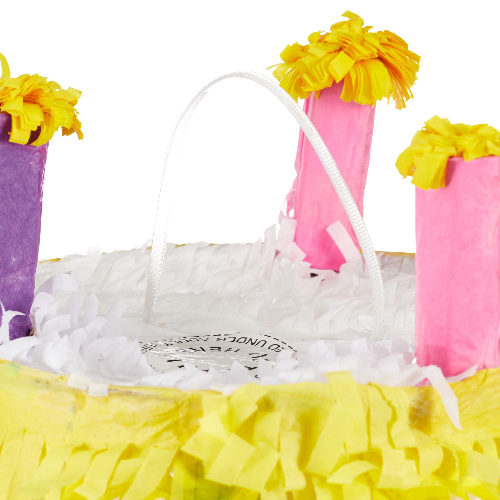 Pinata Geburtstag Torte Weiss-Gelb-Lila von Relaxdays
