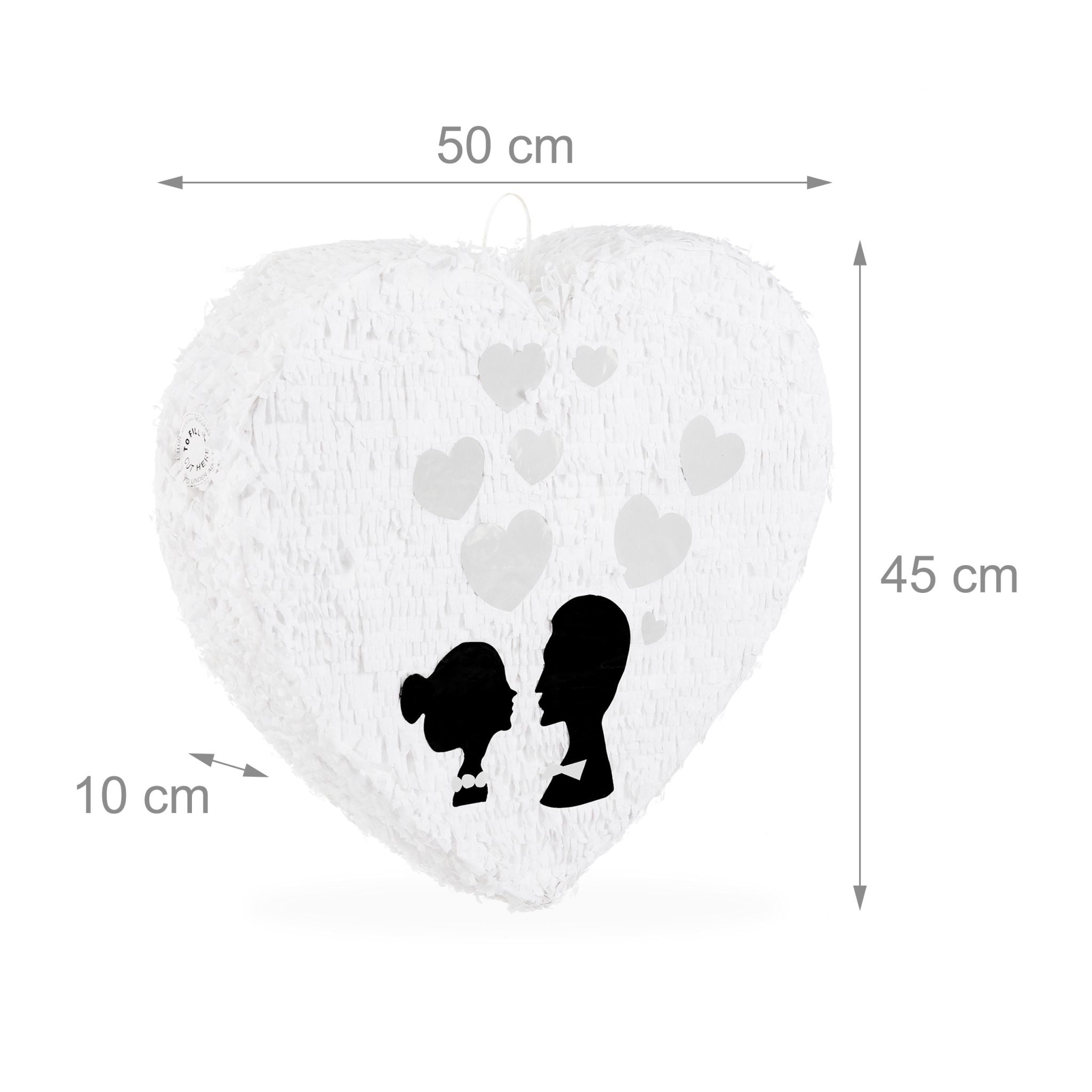 Pinata Hochzeit Weiss-Schwarz von Relaxdays