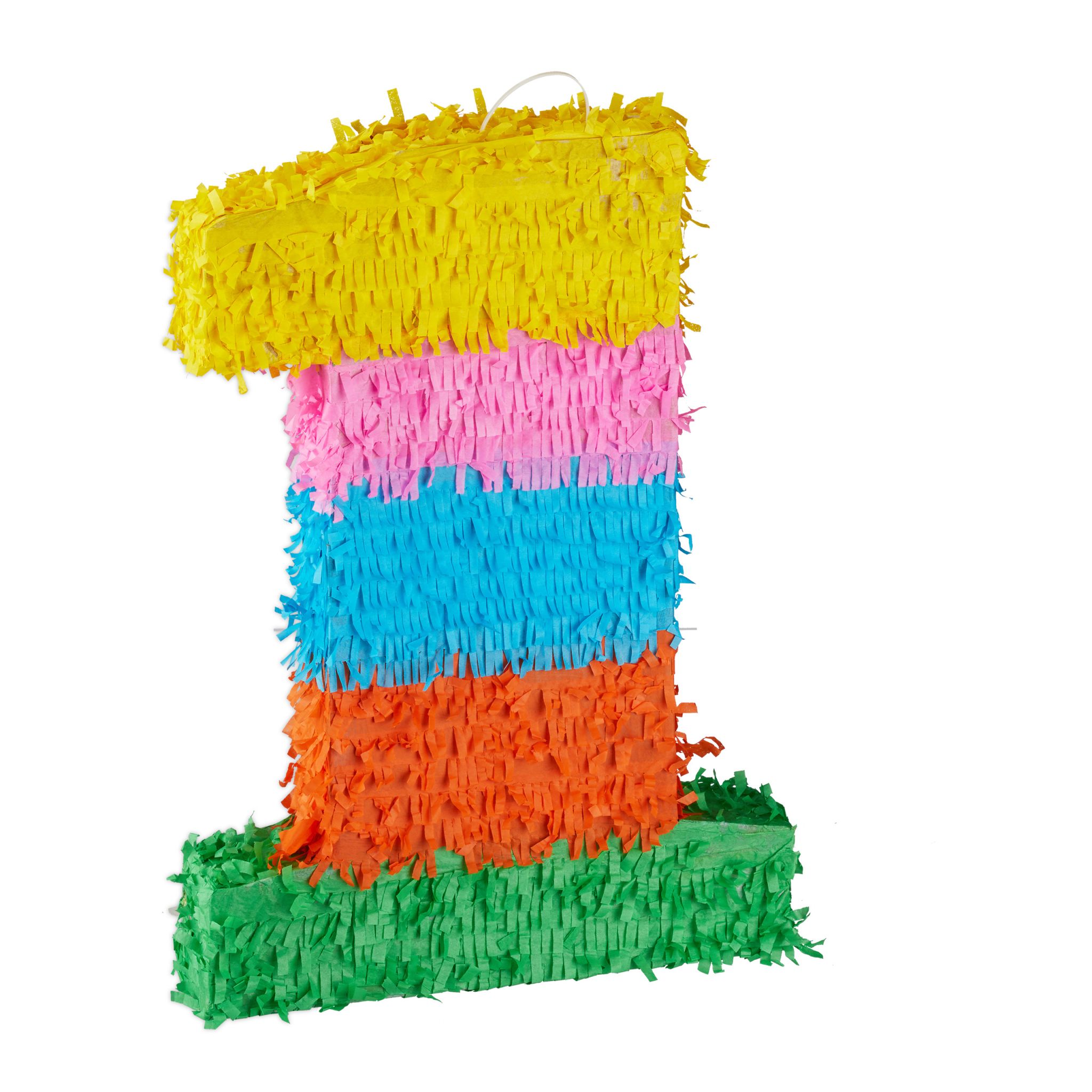 Pinata Geburtstag Zahl Gelb-Grün-Rosa von Relaxdays