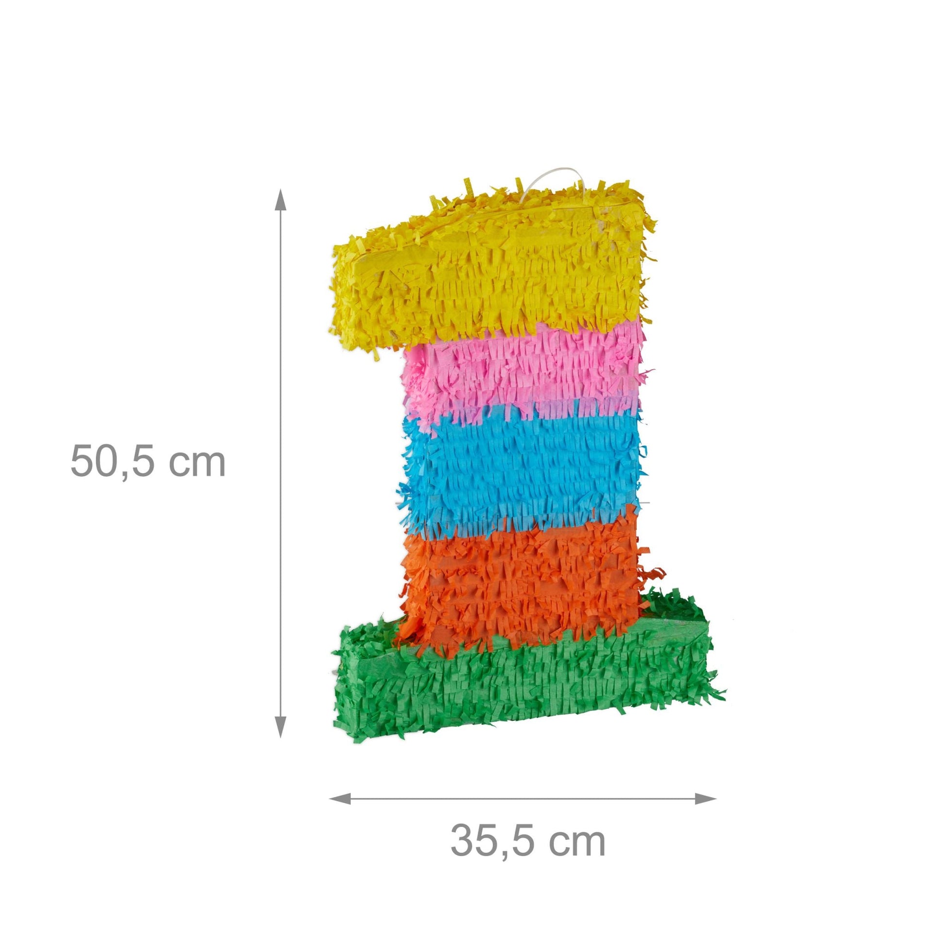 Pinata Geburtstag Zahl Gelb-Grün-Rosa von Relaxdays