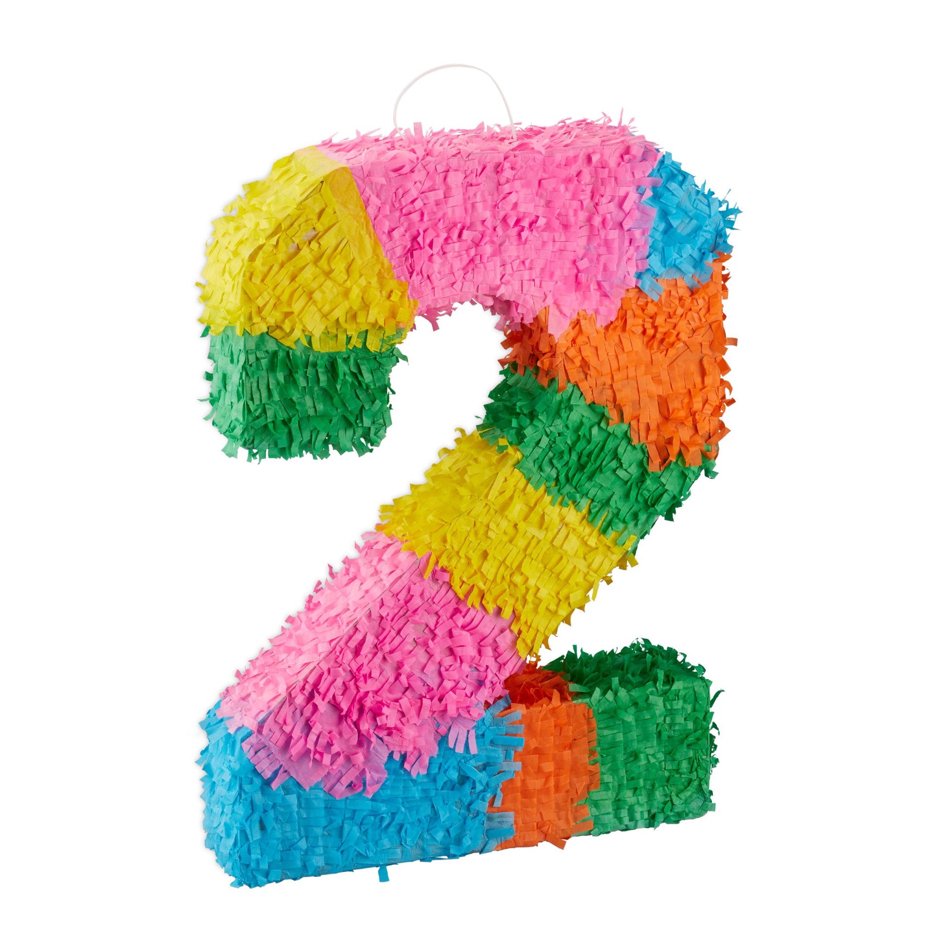 Pinata Geburtstag Zahl Gelb-Hellblau-Orange von Relaxdays