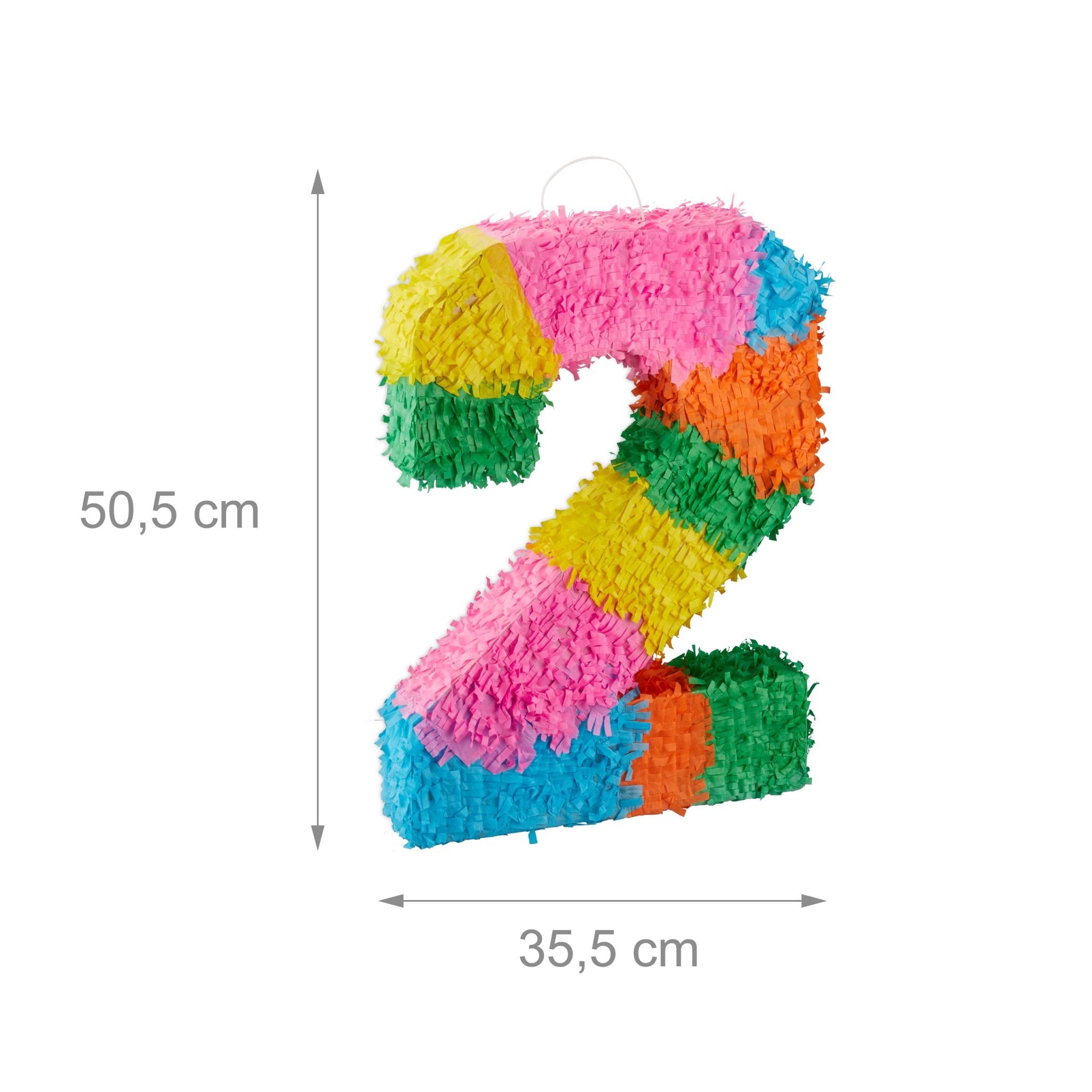 Pinata Geburtstag Zahl Gelb-Hellblau-Orange von Relaxdays