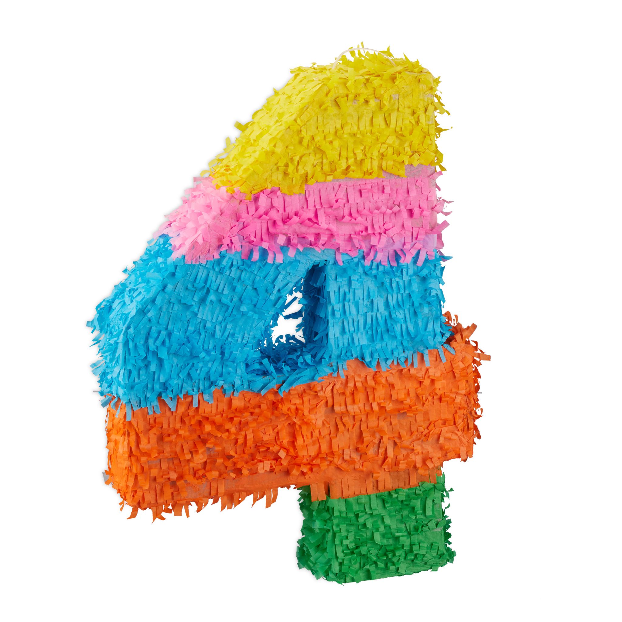 Pinata Geburtstag Zahl Gelb-Grün-Hellblau von Relaxdays