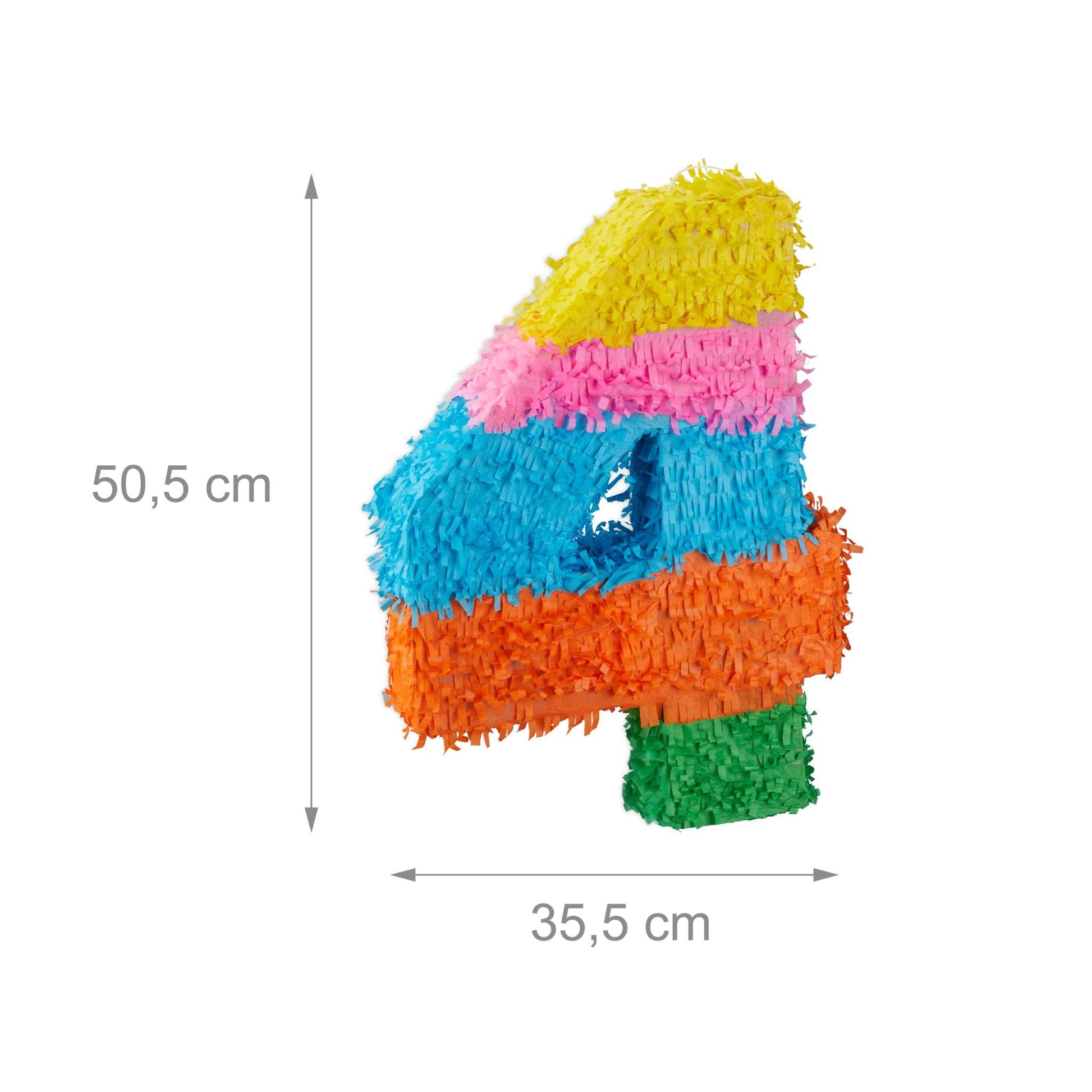 Pinata Geburtstag Zahl Gelb-Grün-Hellblau von Relaxdays