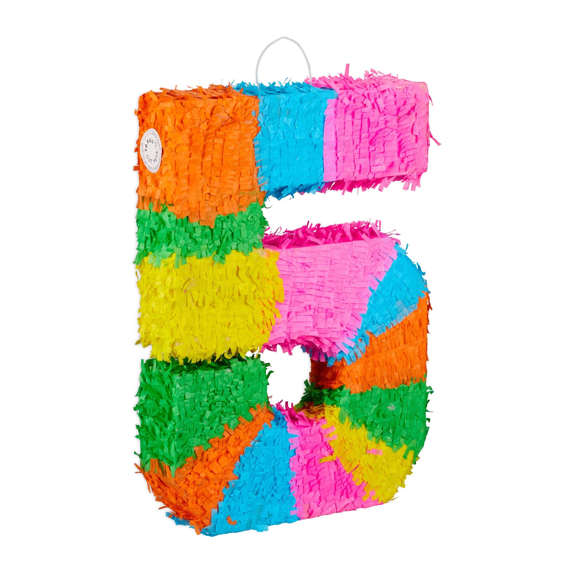 Pinata Geburtstag Zahl Grün-Orange-Rosa von Relaxdays