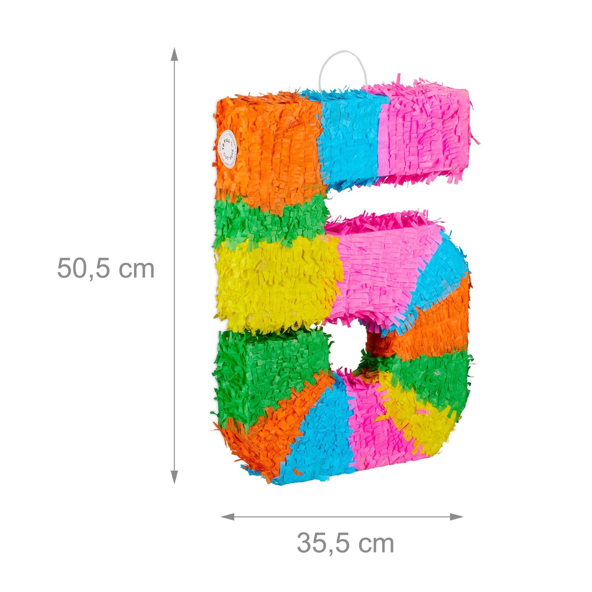 Pinata Geburtstag Zahl Grün-Orange-Rosa von Relaxdays